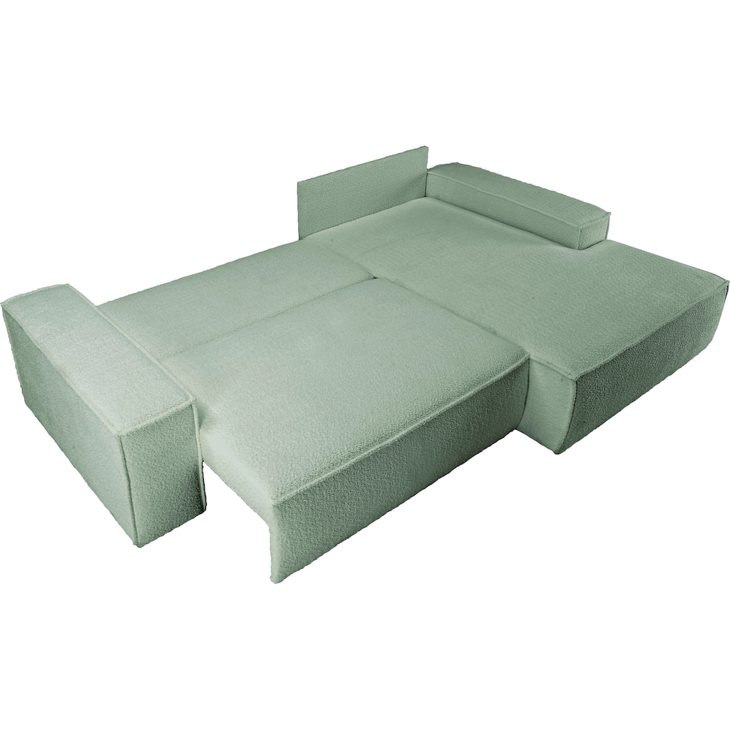 andas Ecksofa »Finnley Schlafsofa 267 cm in Bouclé u. Struktur fein, L-Form,«