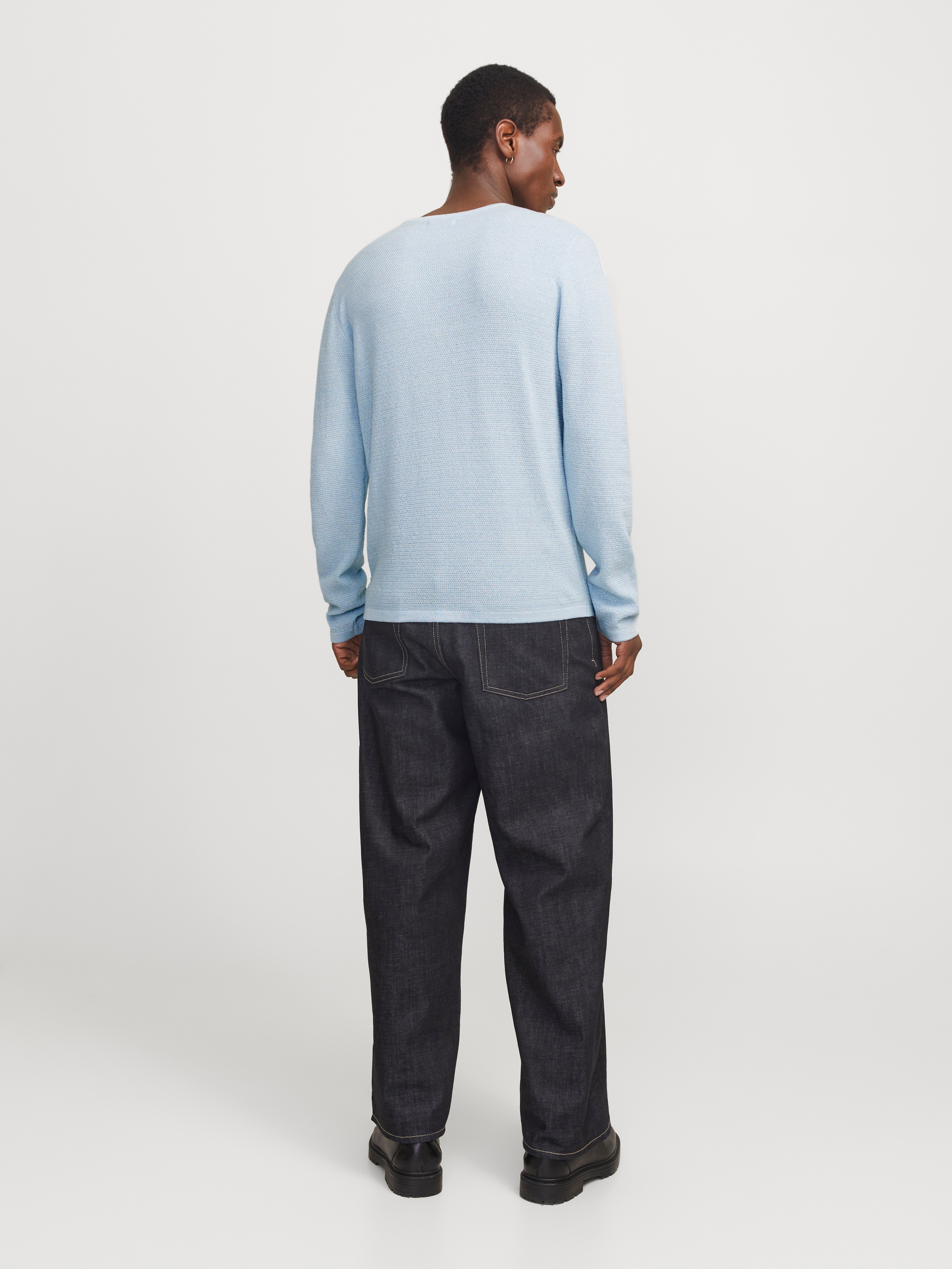 Jack & Jones Rundhalspullover »JJEGEORGE KNIT CREW NECK NOOS«, in Strick Optik