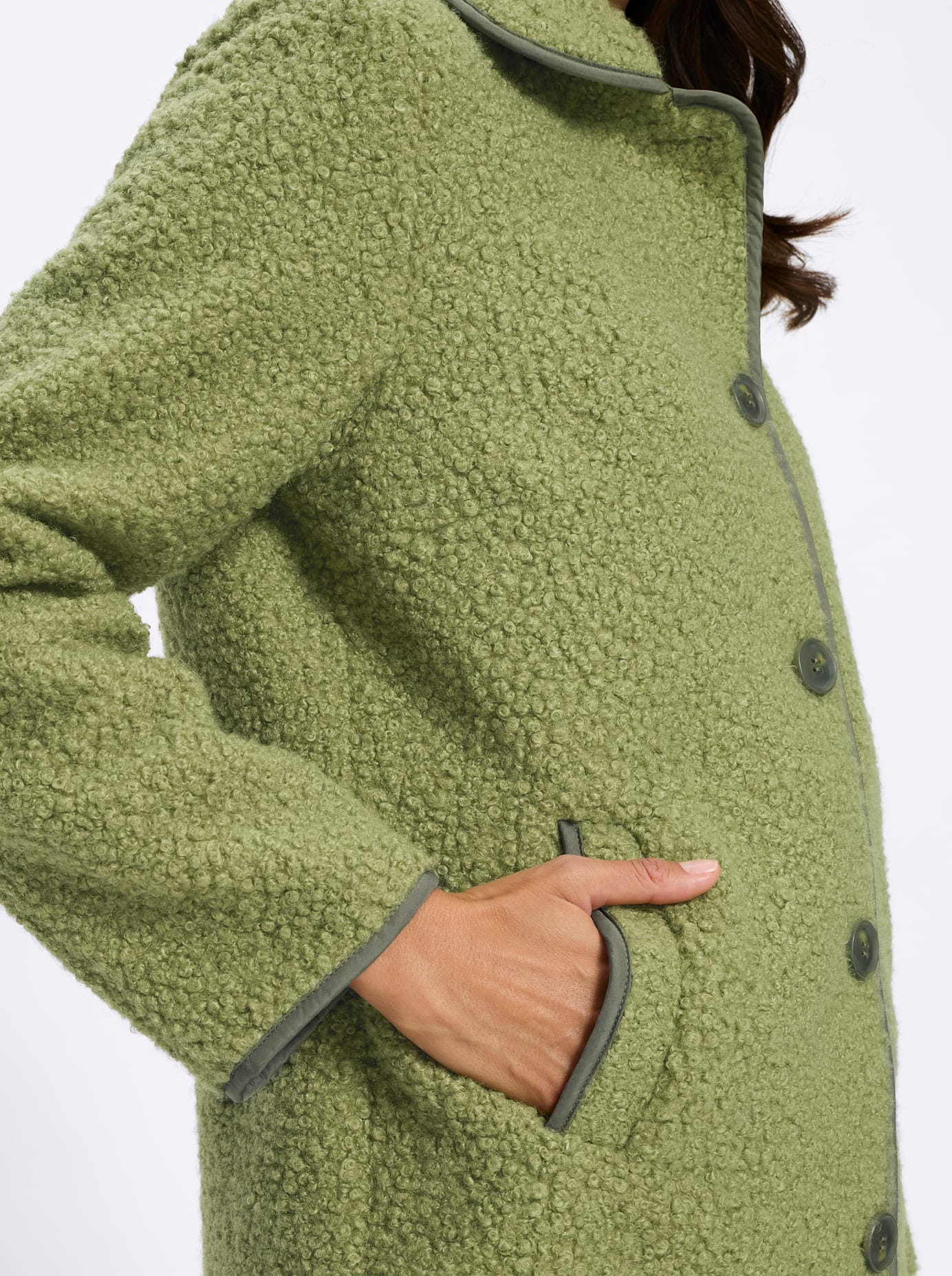 Inspirationen Bouclèjacke ohne Kapuze