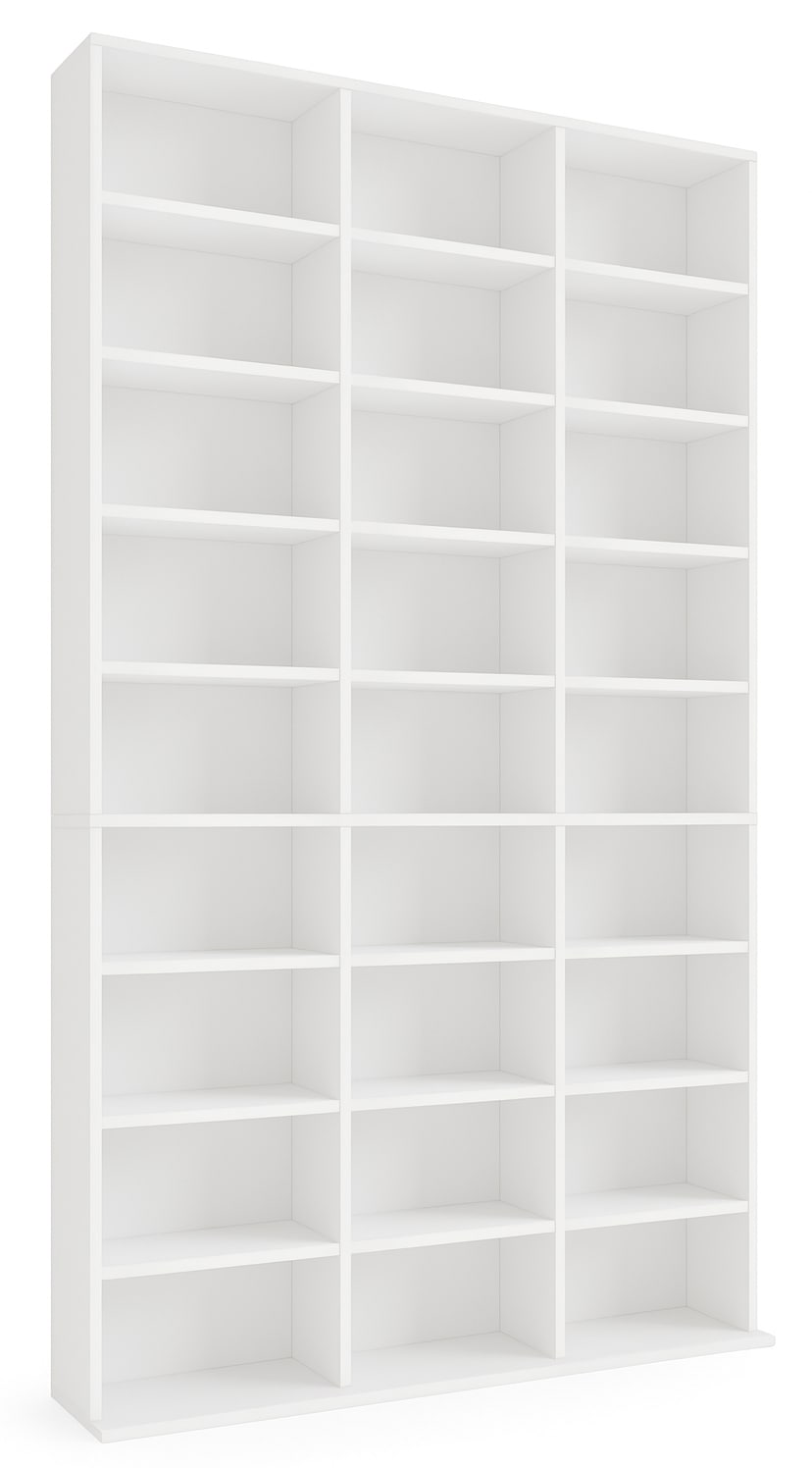 VCM Standregal »VCM Holzregal stehend | platzsparender CD-Schrank für 1080 CDs oder 504 DVDs | Maße: H. 181 x B. 102 x T. 23 cm | Elegantes DVD Regal stehend | Blu-Ray Regal | CD Regal Megosa XL«