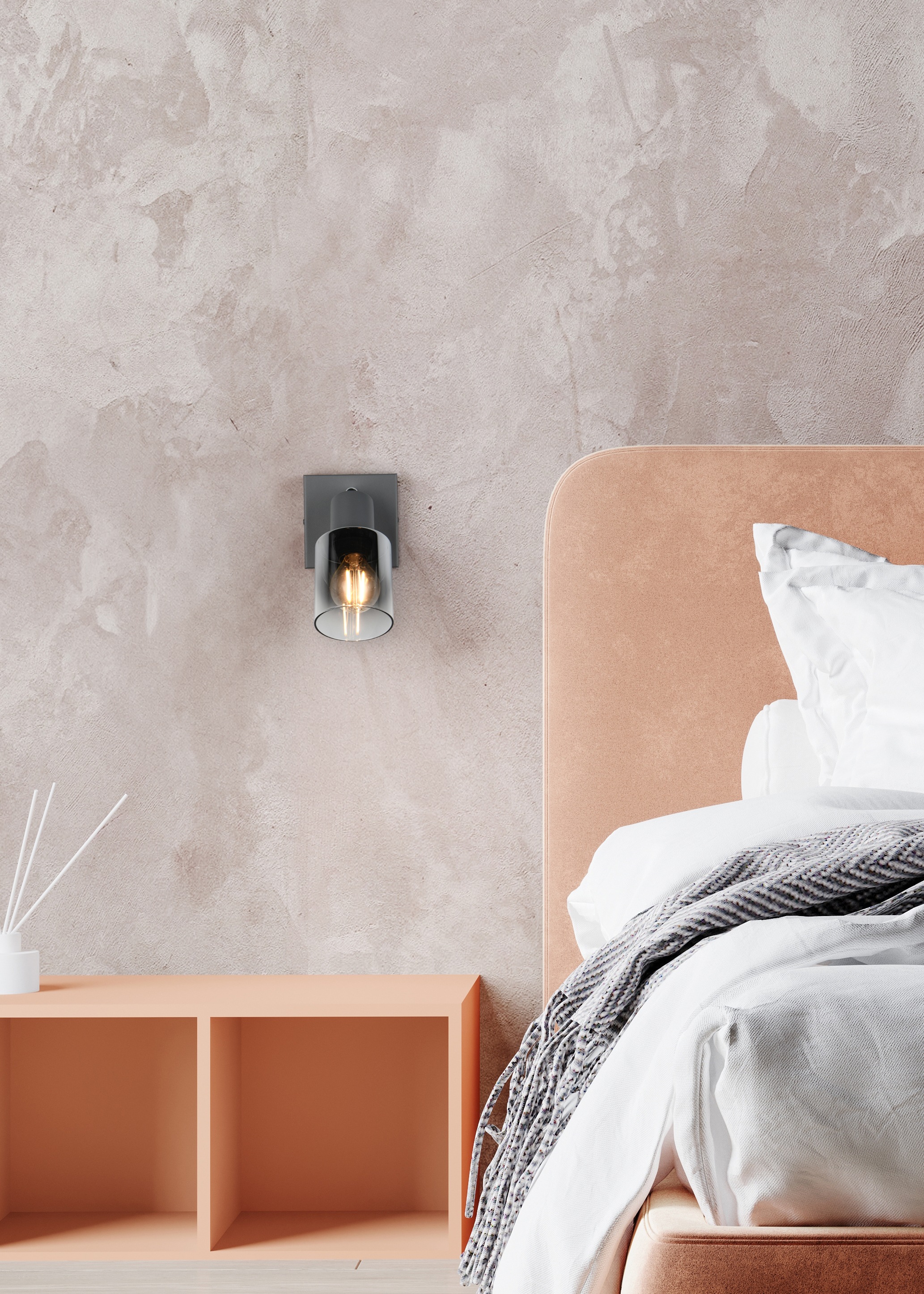 REALITY Leuchten Deckenstrahler »CADIZ, Spot 1-flammig, exkl 1xE14 max 10W, Glas anthrazit, verspiegelt« E14 1 Stk. warmweiß - kaltweiß verstellbarer Spot als Wandstrahler oder Deckenstrahler mit Glasschirm