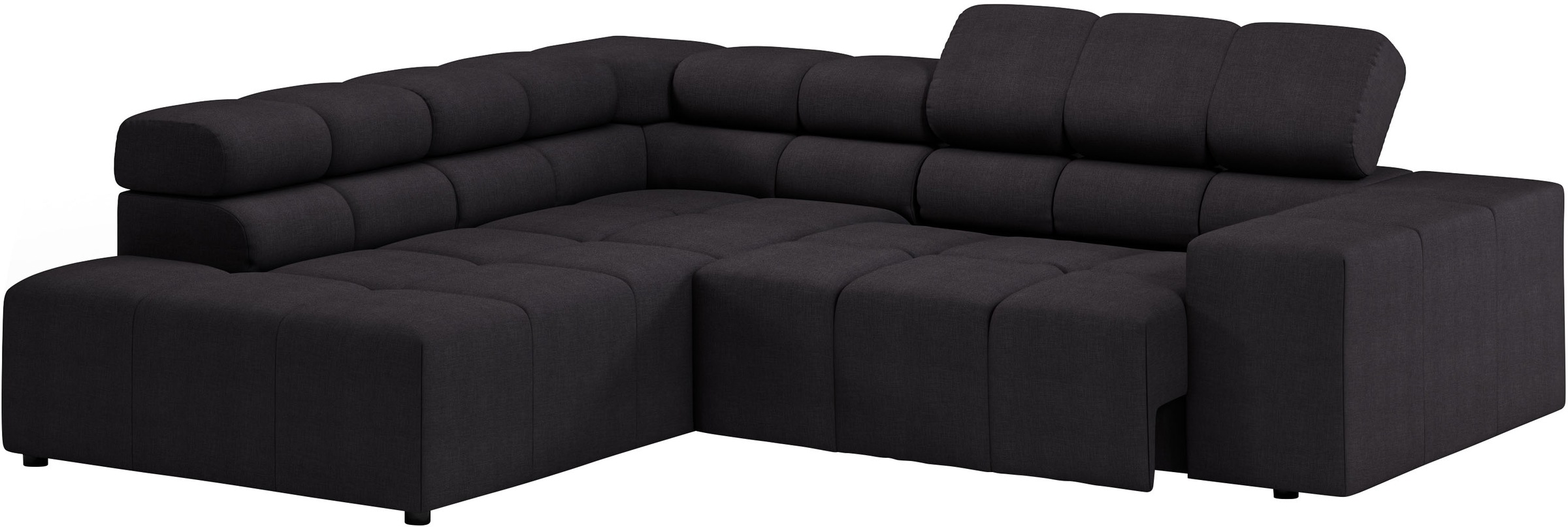 INOSIGN Ecksofa »Ancona, incl. Kopfteilverstellung + 3 Zierkissen, L-Form, bequem«, wahlweise motorische Sitztiefenverstellung, B/T(H: 249/215/70 cm