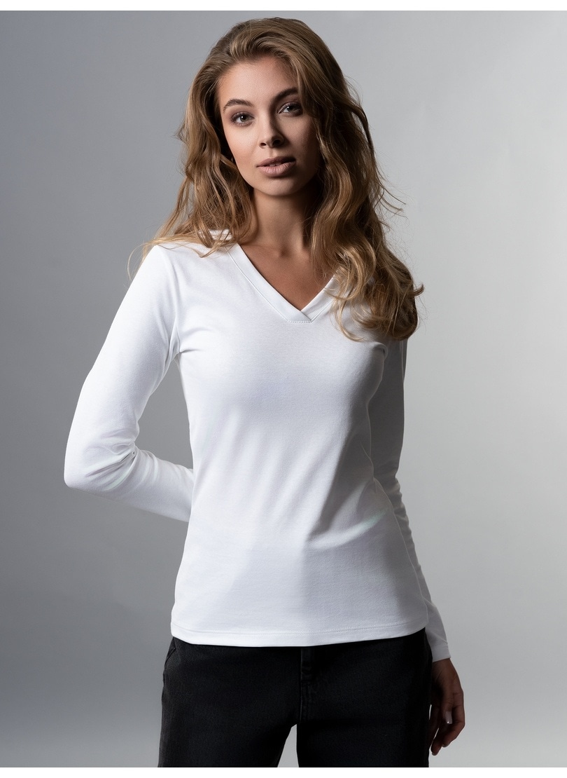 Trigema T-Shirt »TRIGEMA Langarmshirt mit V-Ausschnitt« online bei OTTO