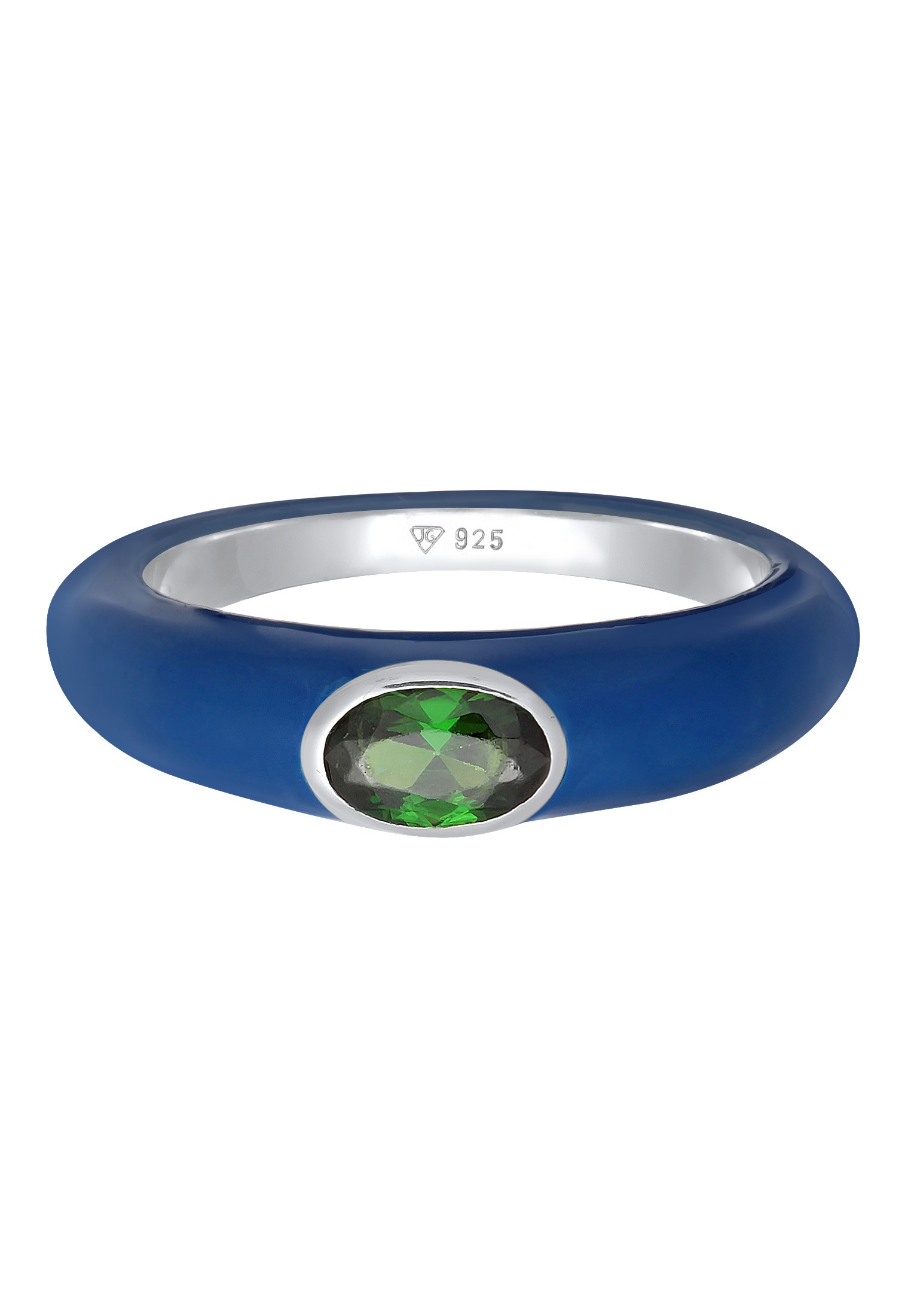 Elli Silberring »Ring Zirkonia Oval Solitär Emaille 925 Silber«