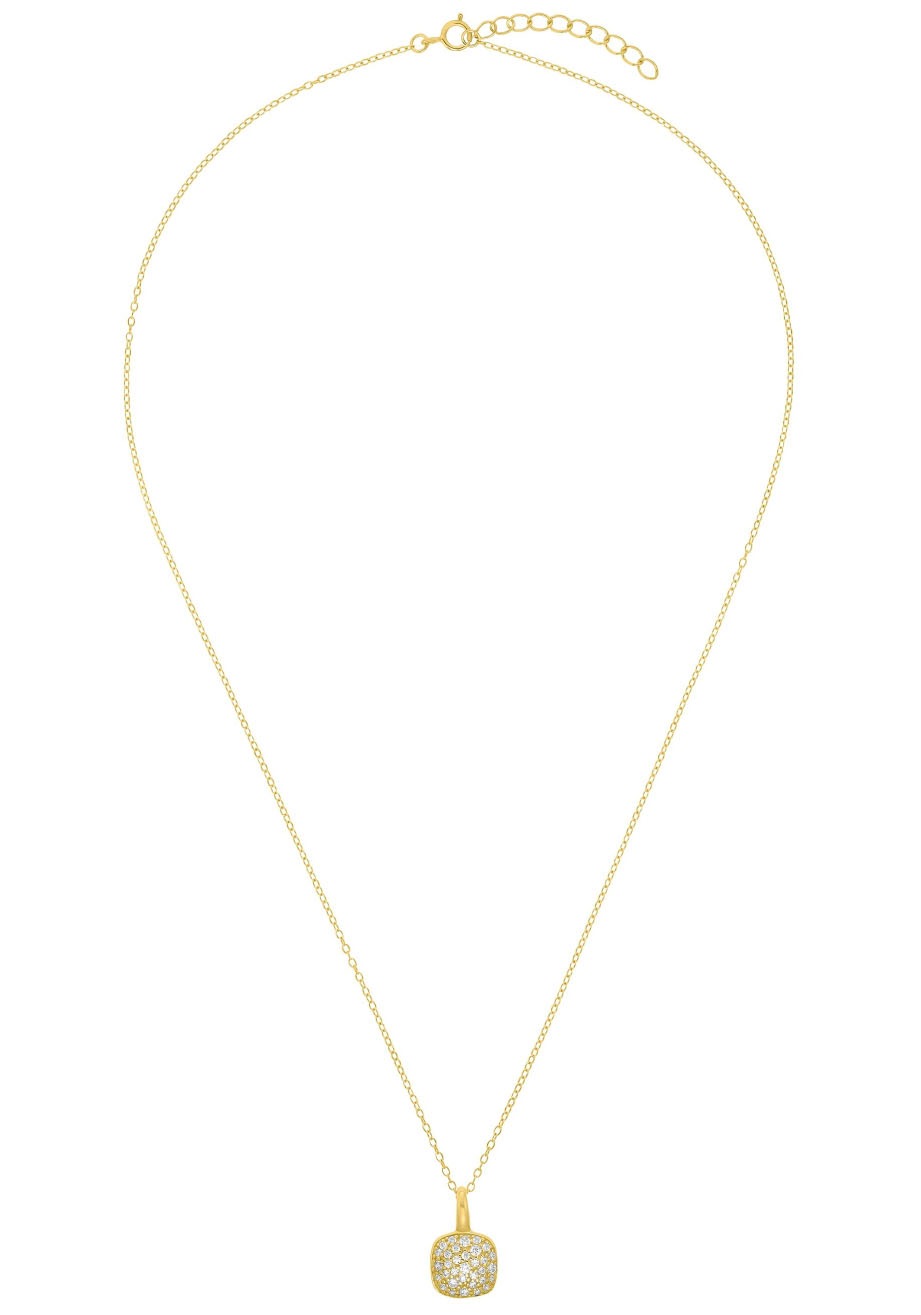 Amor Kette mit Anhänger »Gold Glitzersteinchen, 2022092«, mit Zirkonia (synth.)