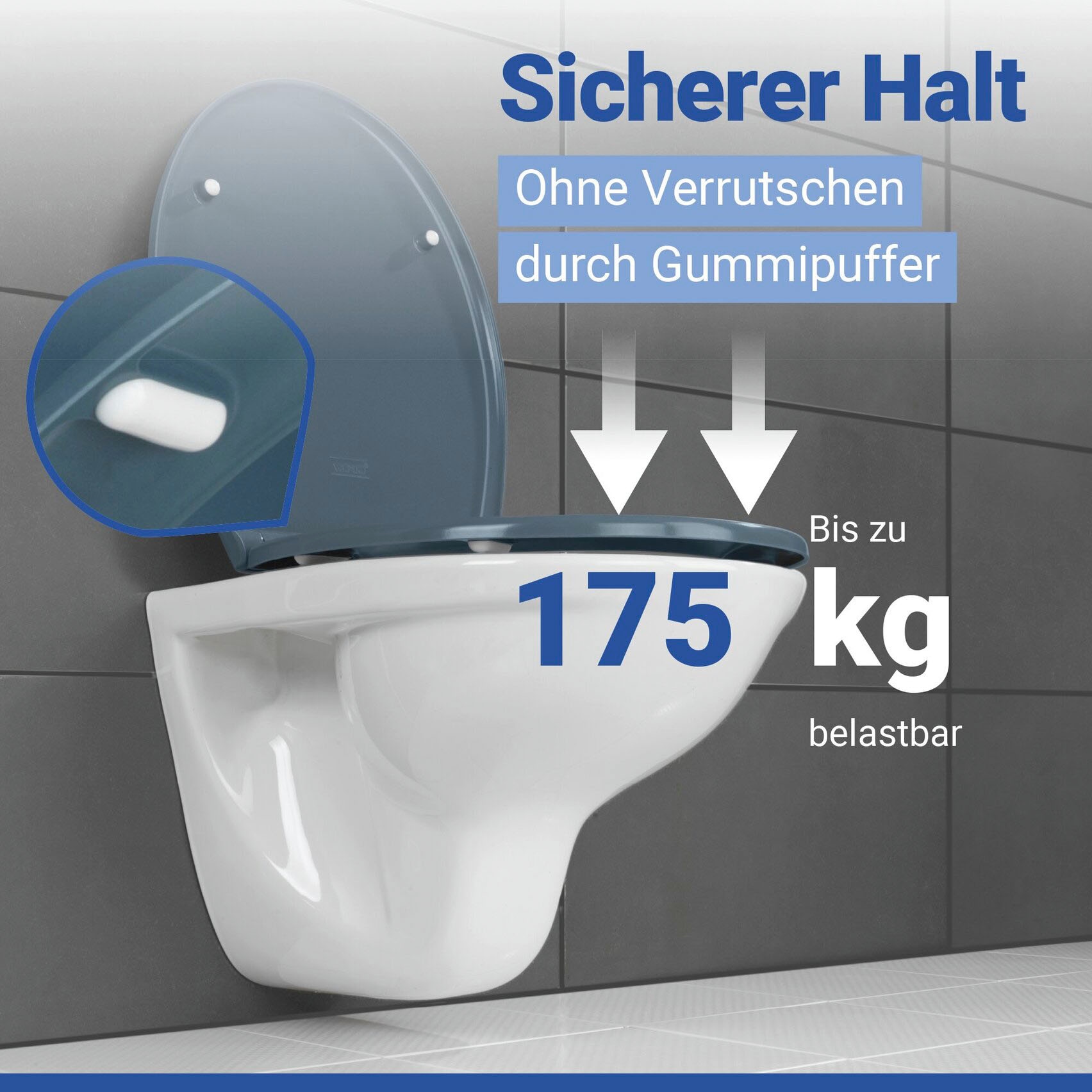 WENKO WC-Sitz »Samos Slate Blue«