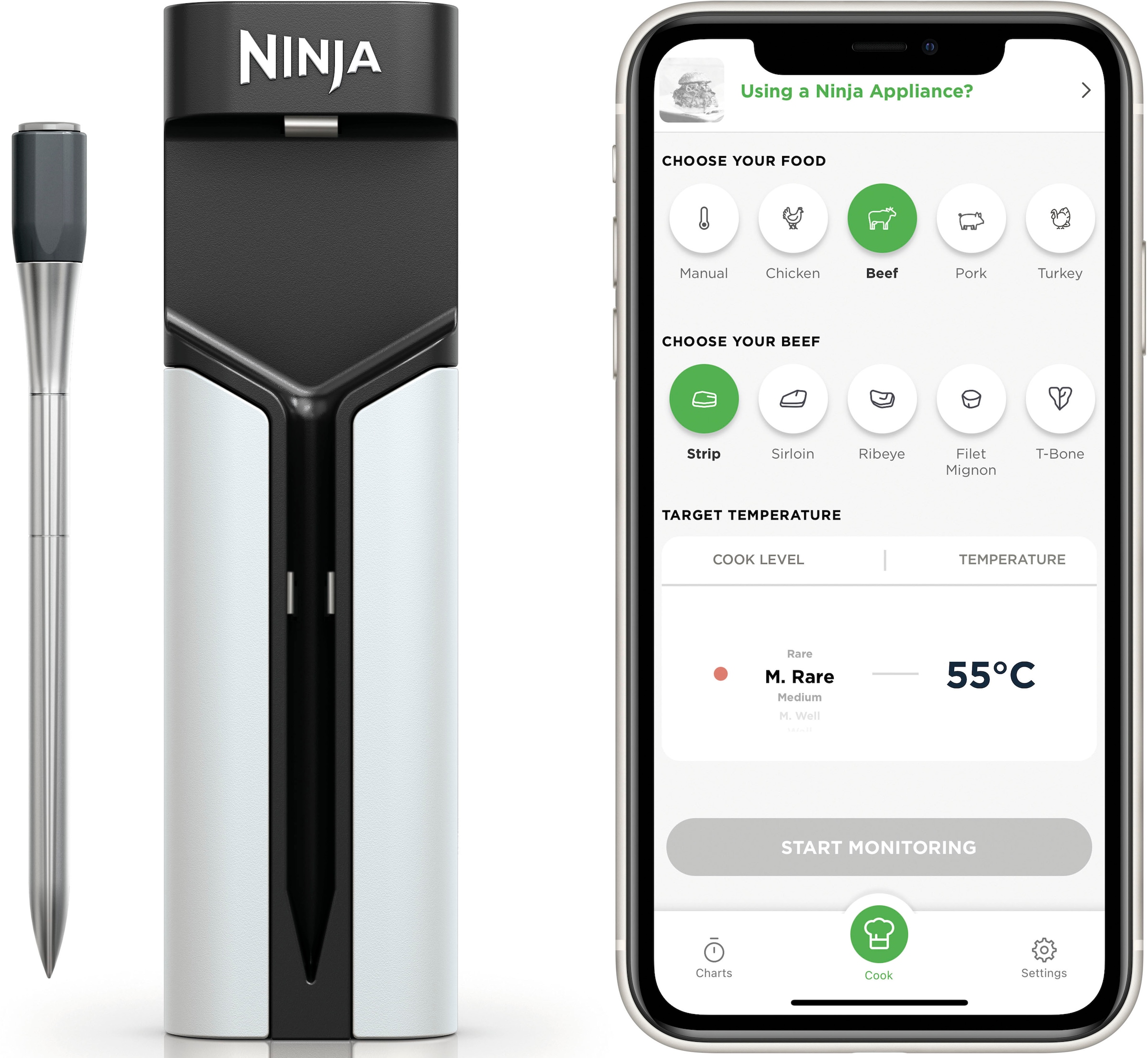 NINJA Kochthermometer »WP100EU ProChef«, drinnen & draußen, mit App-Verbindung