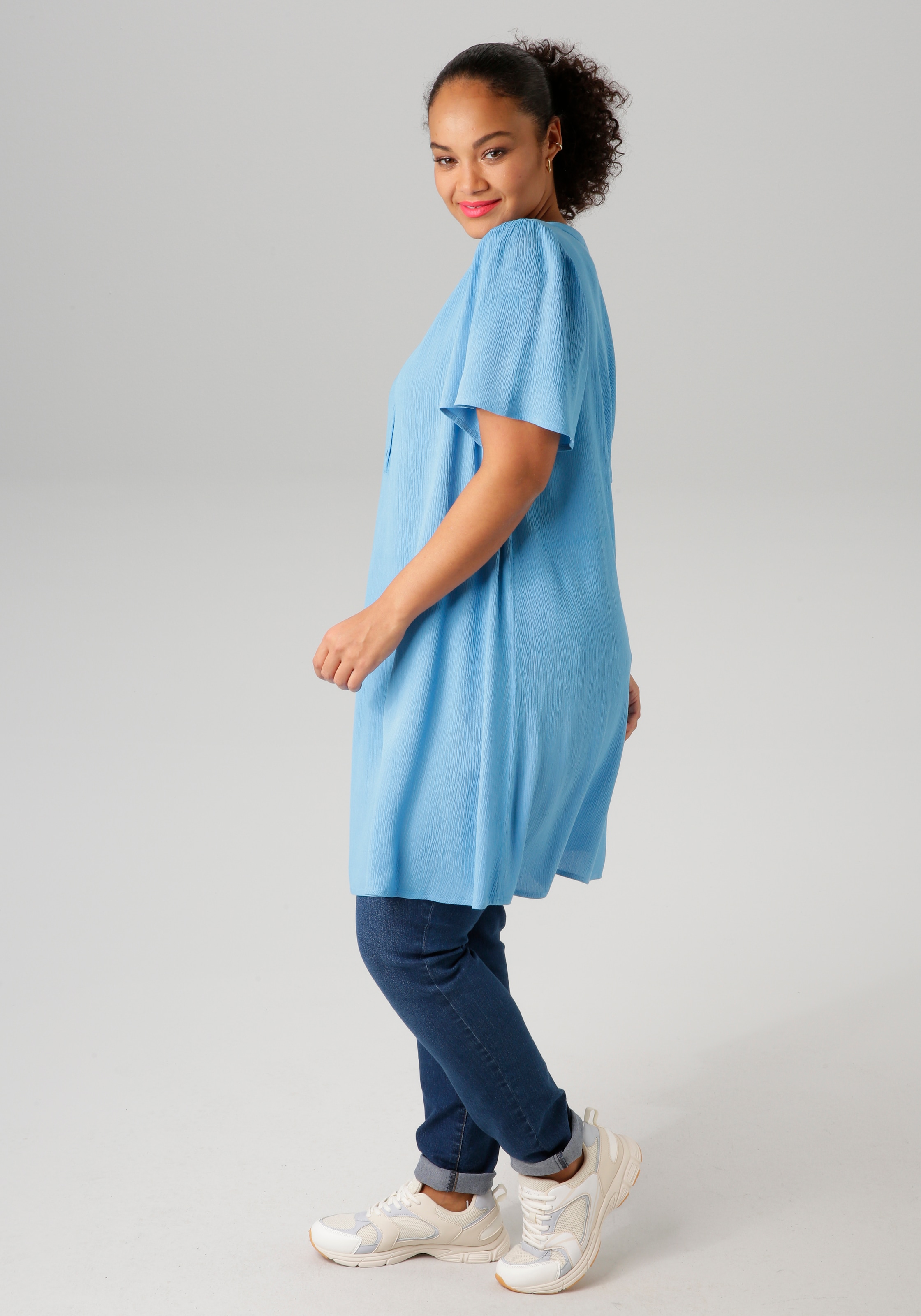 Aniston PLUS Longbluse, in trendiger Crepe-Qualität - NEUE KOLLEKTION
