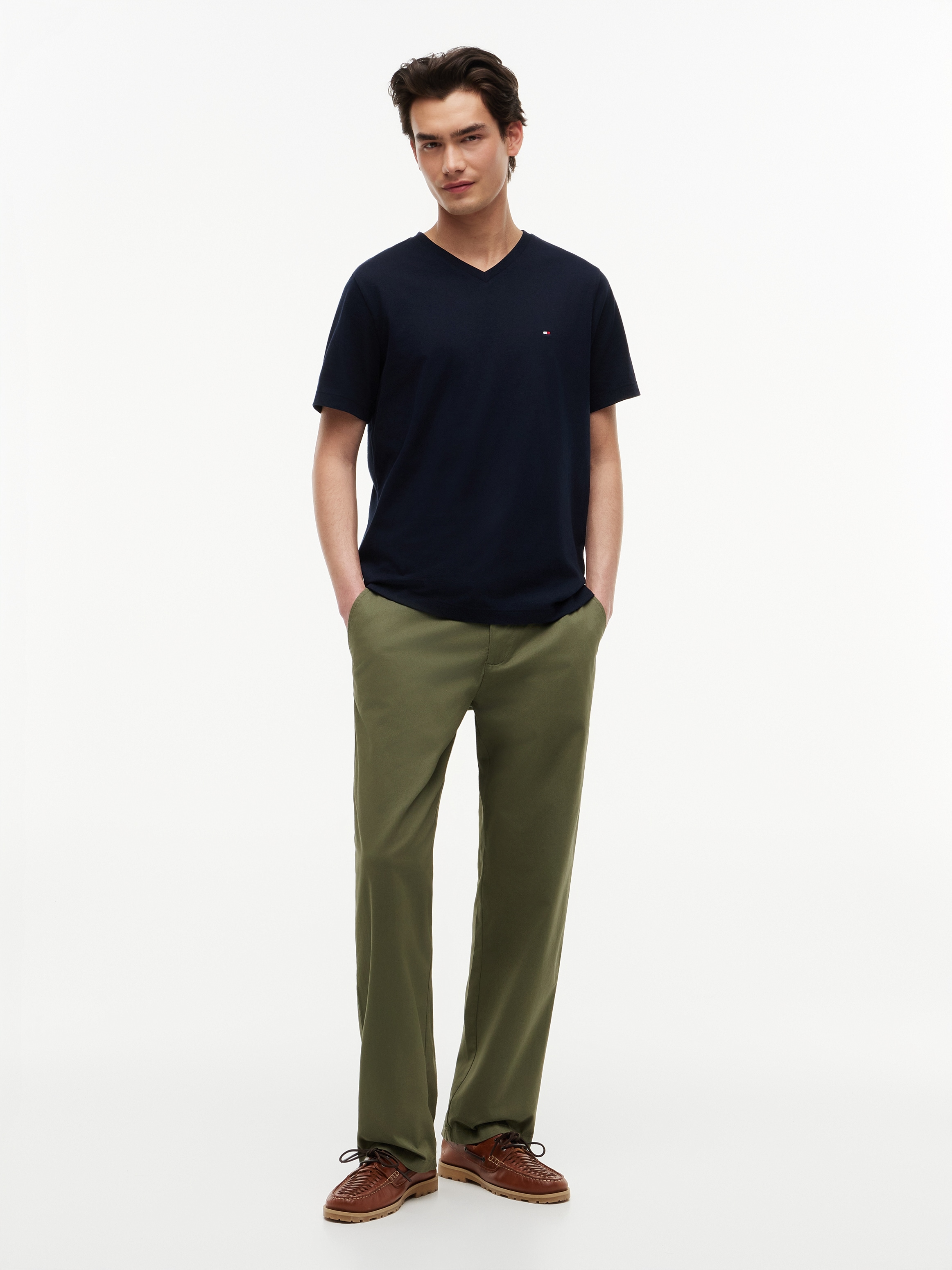 Tommy Hilfiger V-Shirt »ESSENTIAL V-NECK« unifarben, casual, regular fit, Baumwolle,