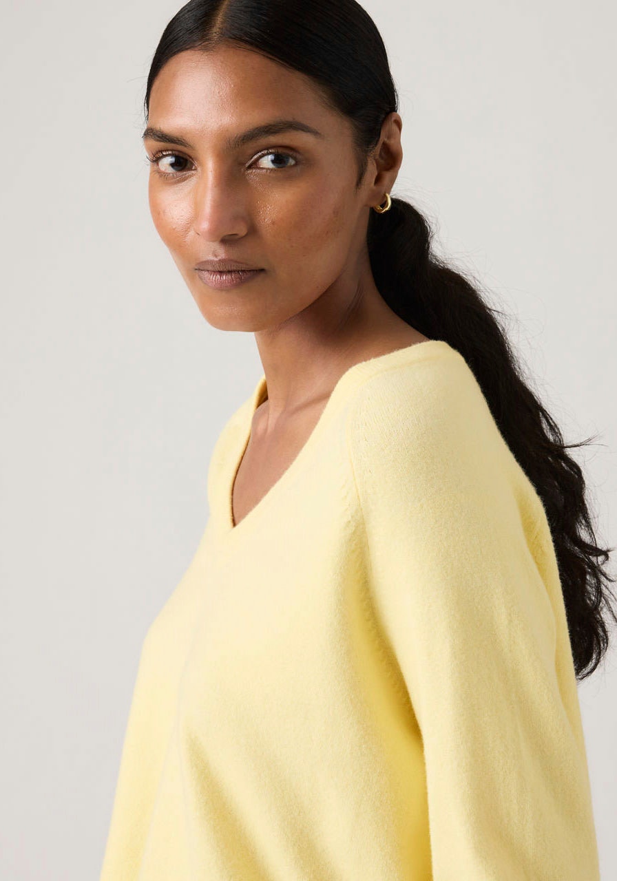 Levi's® V-Ausschnitt-Pullover »SUPER SOFT VNECK PULLOVER« im Bund beidseitig mit kurzem Schlitz