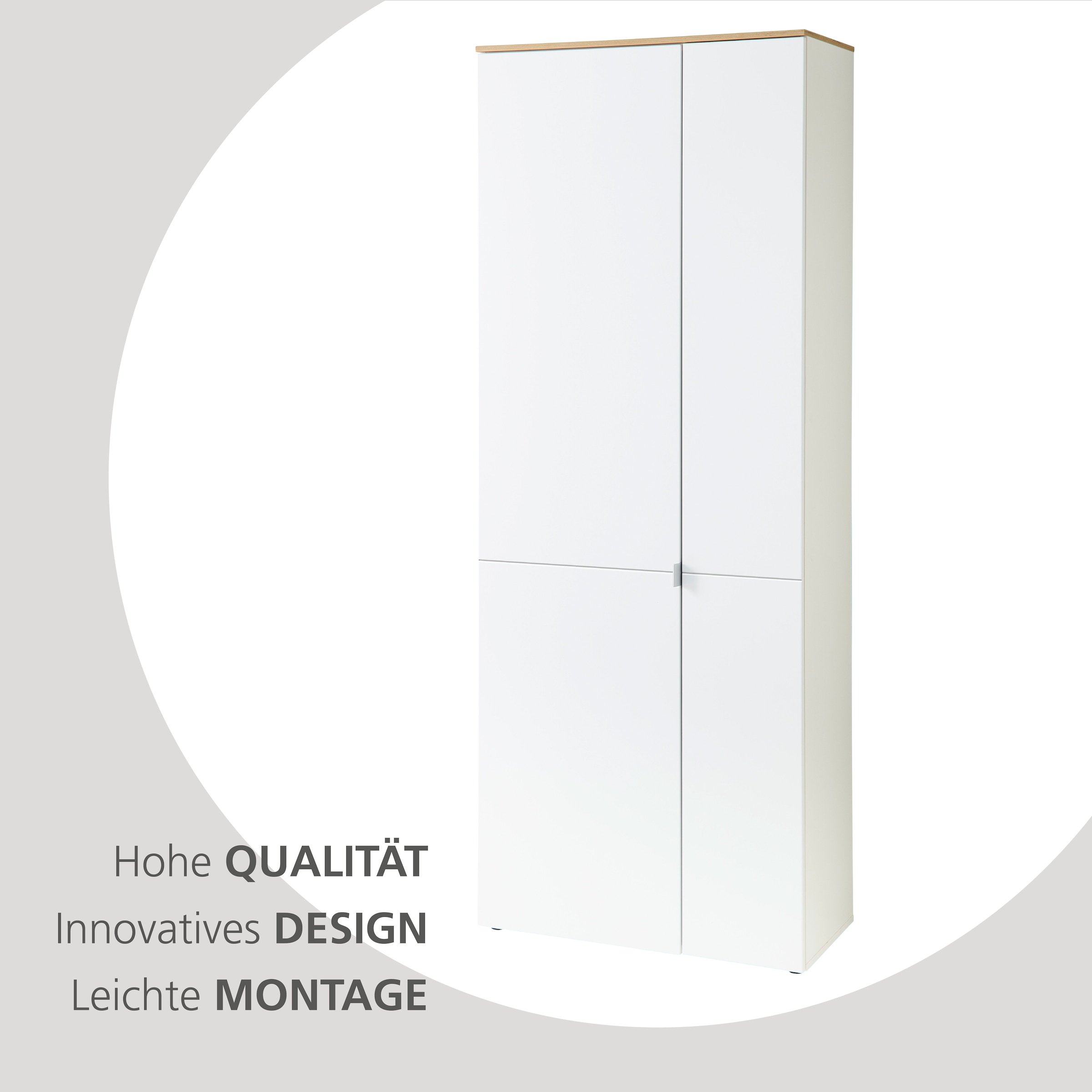 Innostyle Schuhschrank »Bari Schuhschrank, BxHxT 78x202x38 cm« 1 Stk. tlg. 2 türig, 9 Fächer, Softclose, ABS Kantenschutz