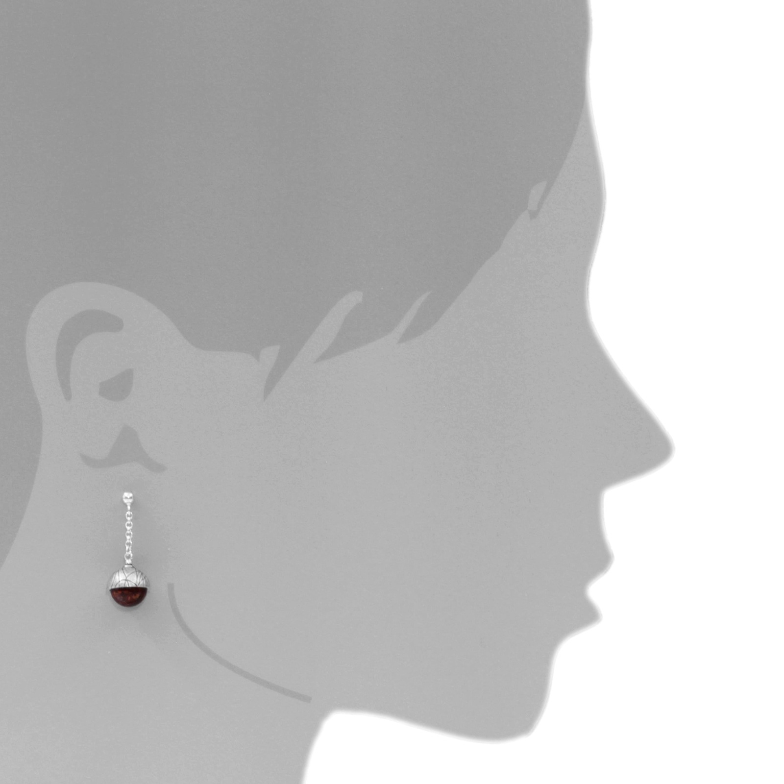 OSTSEE-SCHMUCK Paar Ohrhänger »- Kugel 10 mm-Sarah Vicenca - Silber 925/000 - Bernstein«