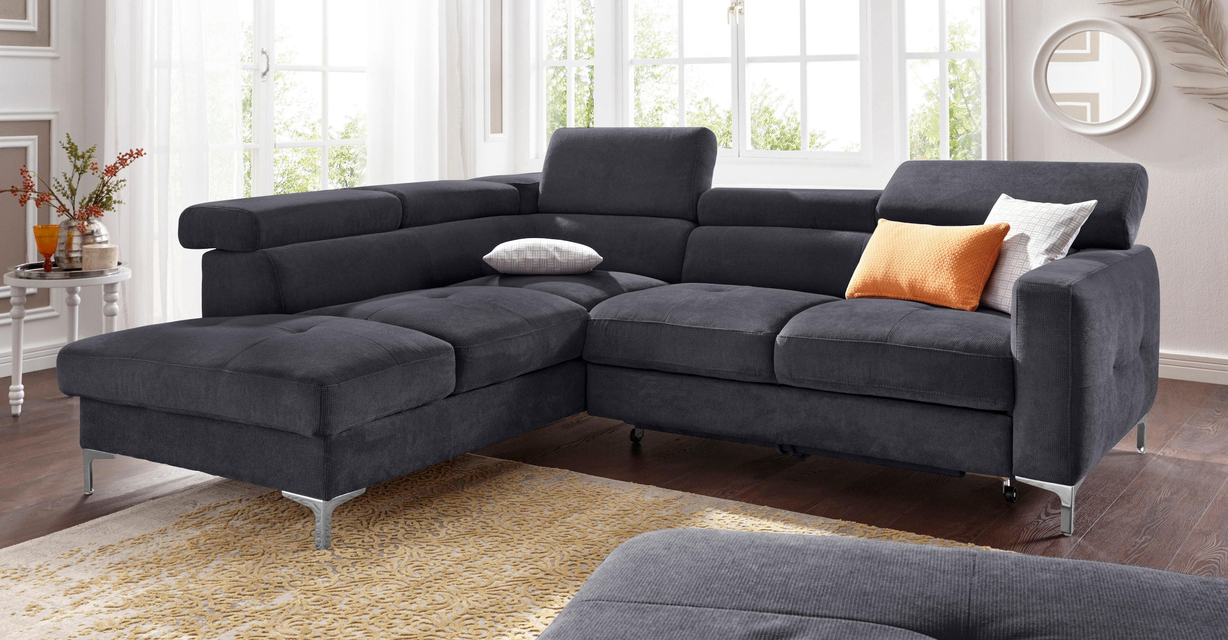 COTTA Ecksofa »Sammy L-Form«, mit Kopfteilverstellung, wahlweise mit Bettfunktion & Bettkasten