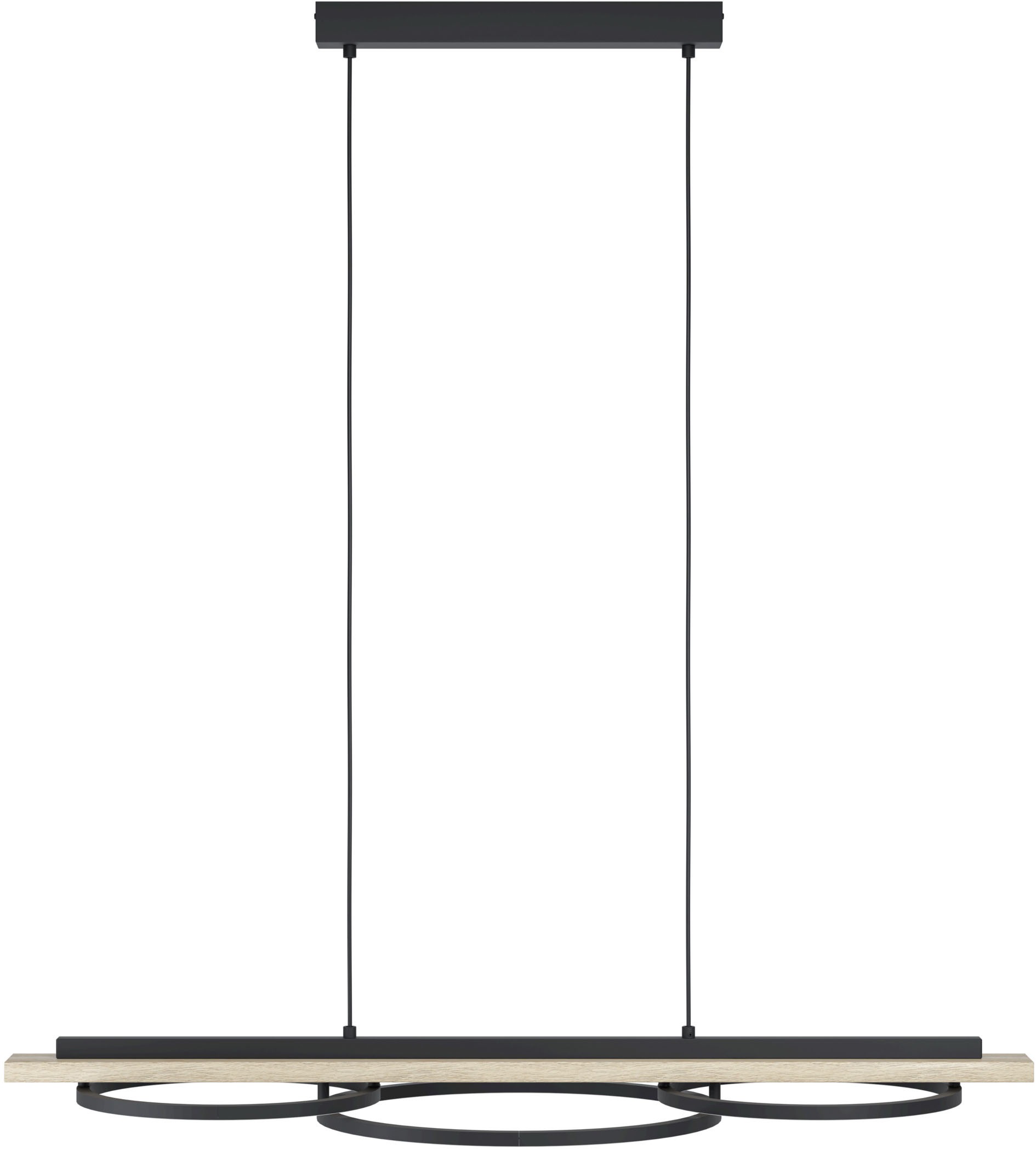 EGLO Hängeleuchte »BOYAL Pendellampe - Stahl, Holz - LED;LED - 2X12,5W;1X15,5W - IP20« LED-Modul 1 Stk. Warmweiß Hängelampe, Deckenlampe, Wohnzimmer, Esszimmer, L101 x B40 x H110 cm