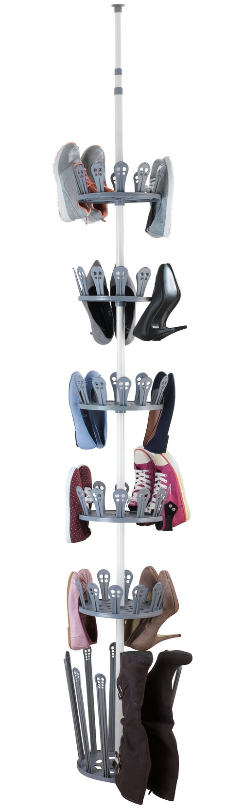 WENKO Teleskopregal »Modell Achilles«, (Set, 7 St.), höhenverstellbares Stiefel- und Schuhregal, Montage ohne Bohren