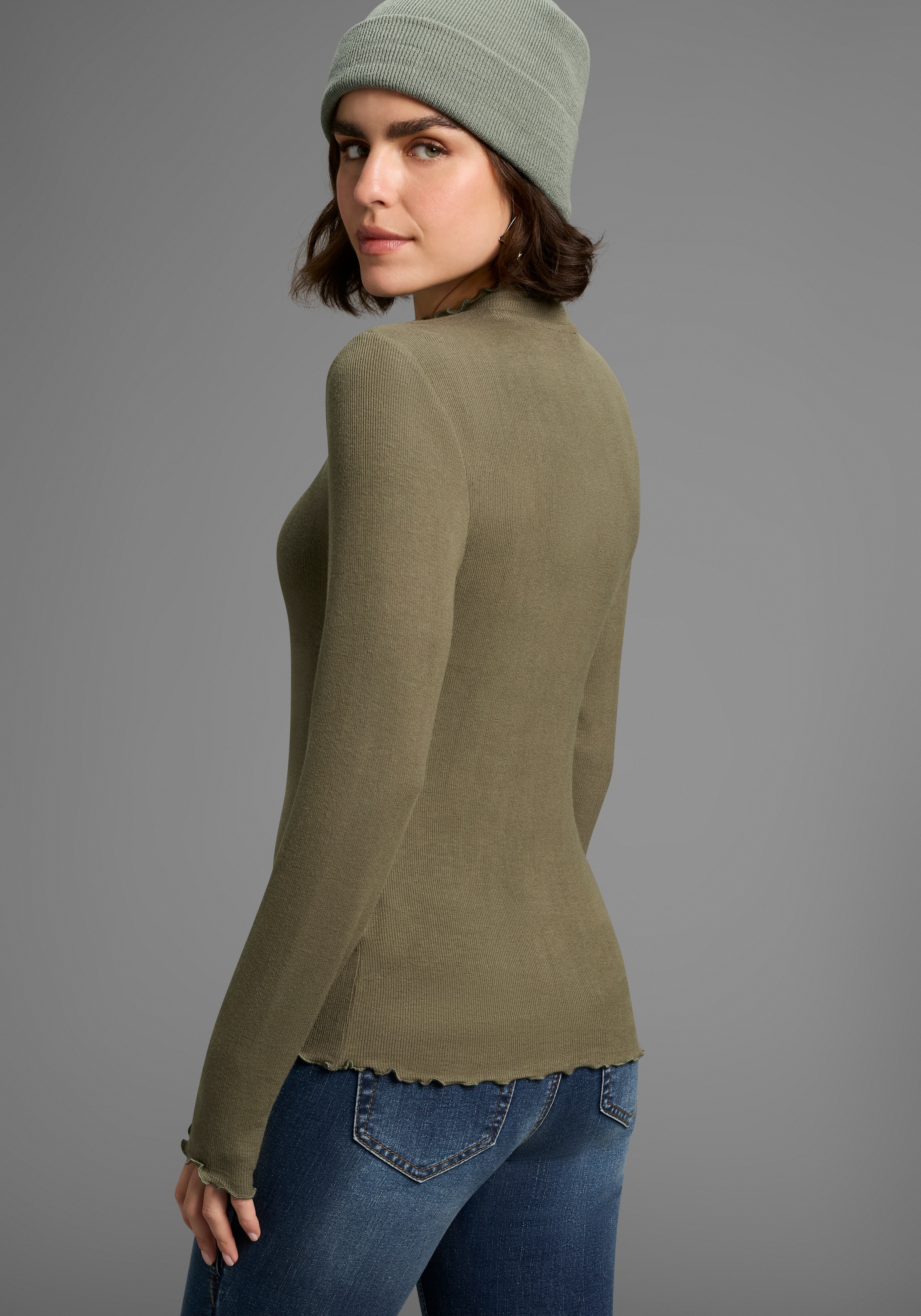 Laura Scott Longsleeve, (Packung, 2 tlg.), gerippt mit Rüschen - NEUE KOLLEKTION