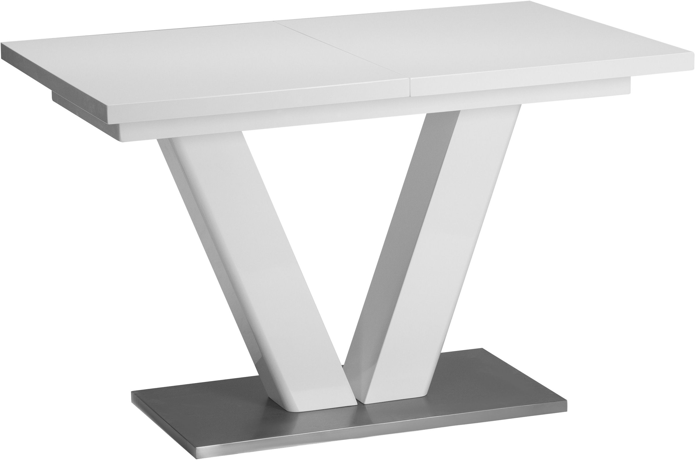 Home affaire Esstisch »Elbach«, Hochglanz weiß, Ausziehtisch 120-160 cm, Esszimmer