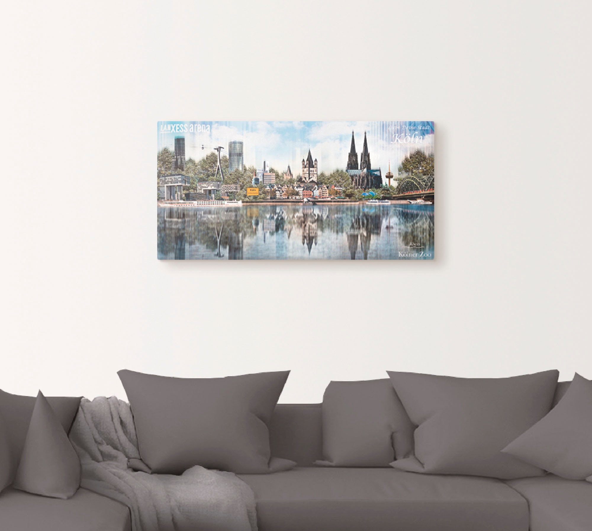 Artland Leinwandbild »Köln Skyline Abstrakte Collage 20«, Deutschland, (1 St.), auf Keilrahmen gespannt