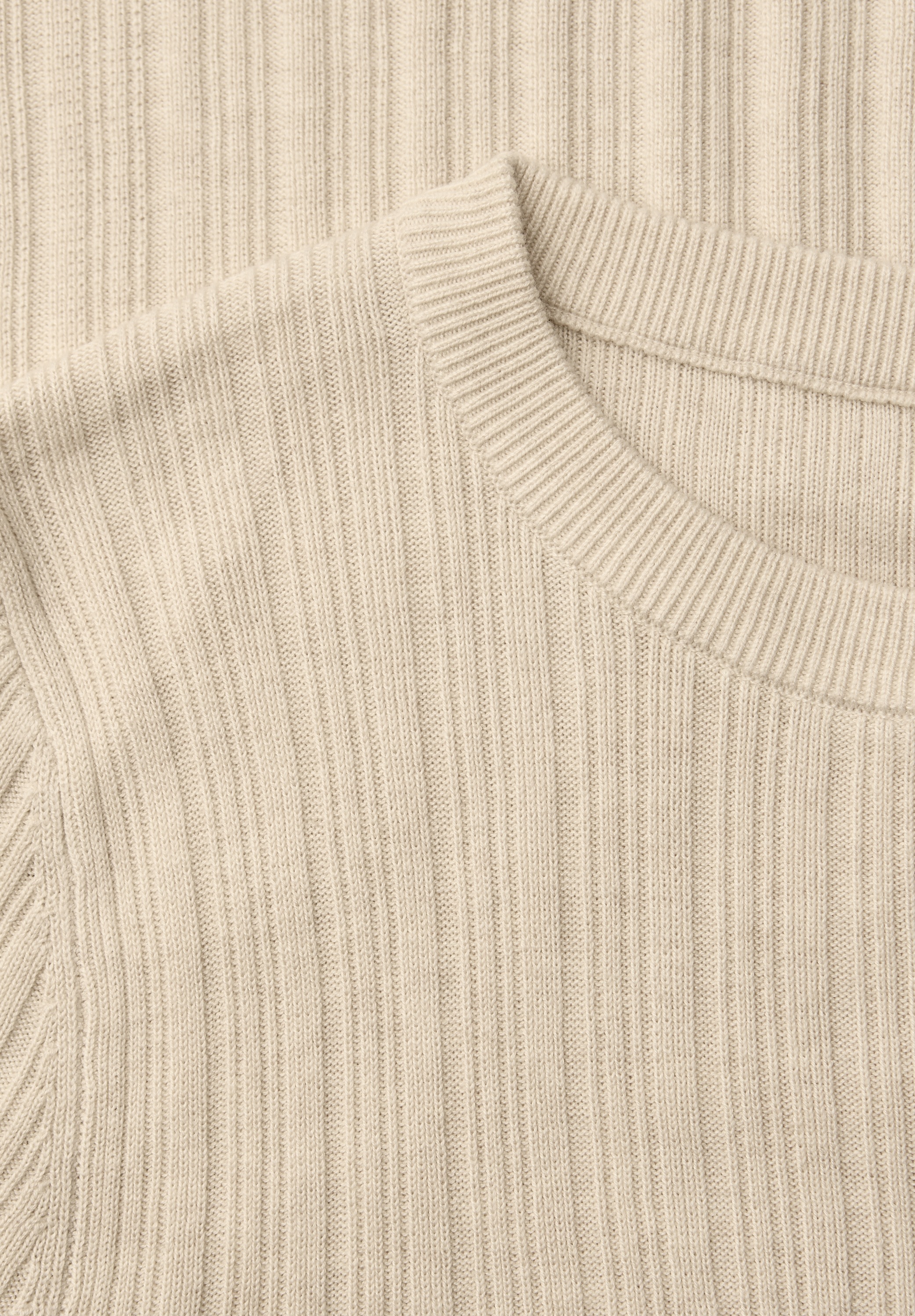 STREET ONE Strickpullover mit Rippstruktur und Viskose