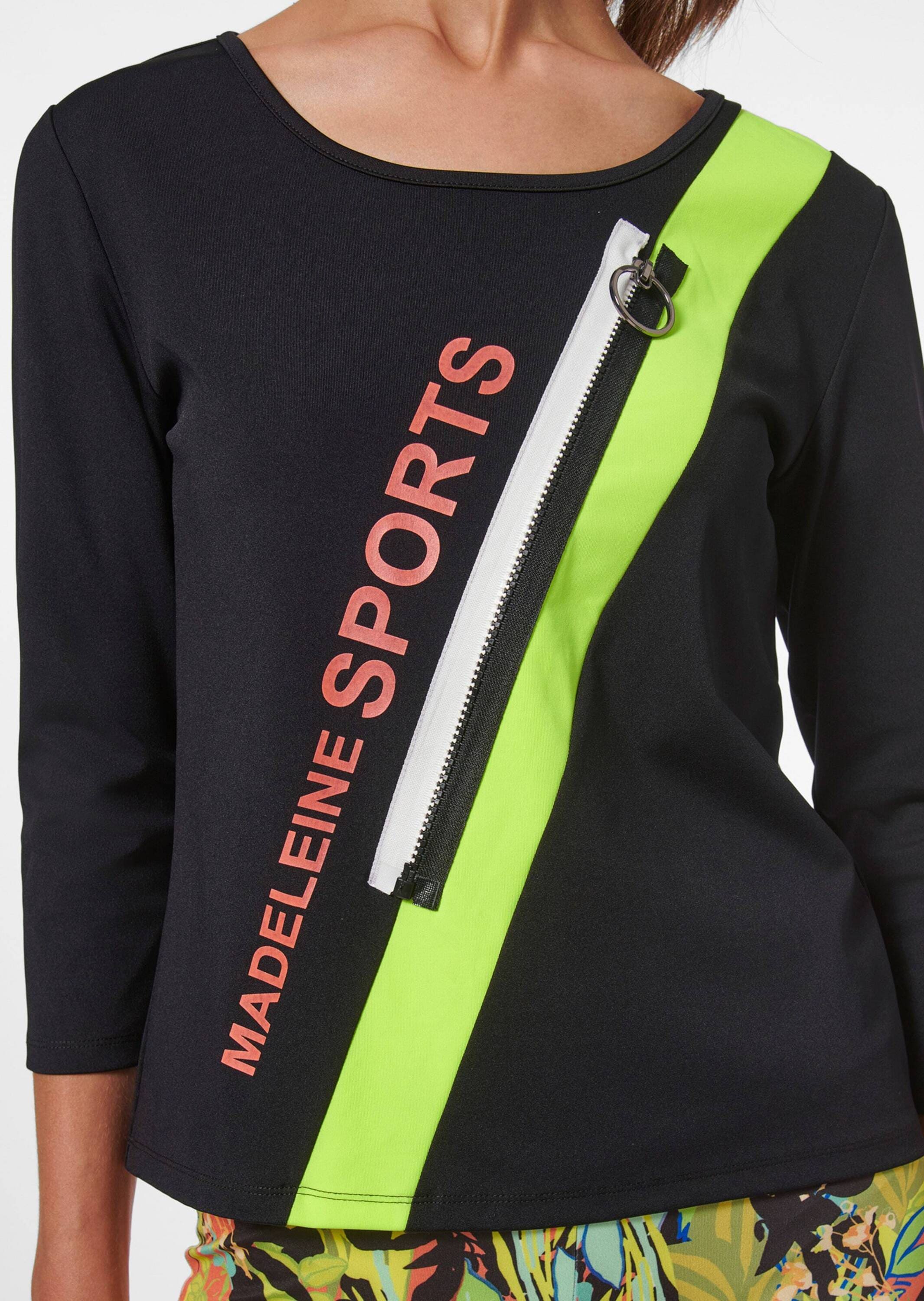 MADELEINE Kurzarmshirt »Shirt Shirt mit Kontrasteinsatz und Zierzipper«