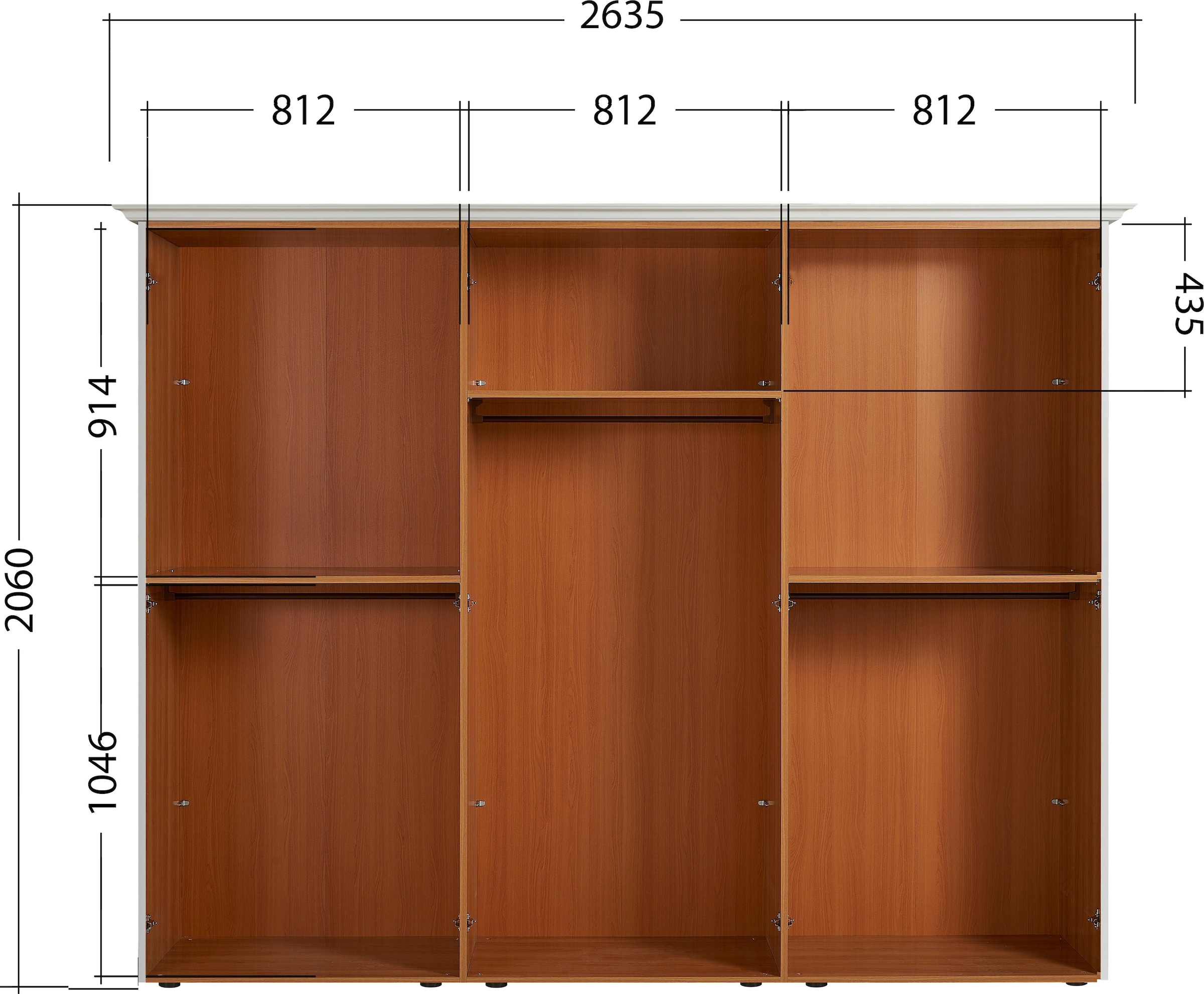 INOSIGN Schlafzimmer-Set »Greta, aus FSC-zertifiziertem Holzwerkstoff, Hochglanzoberfläche«, (4 tlg., aus 1 Kleiderschrank, 1 Bett (180x200cm) und 2 Nachtkommoden), im italienischen Barock- KLassik-Stil mit opulenten Verzierungen