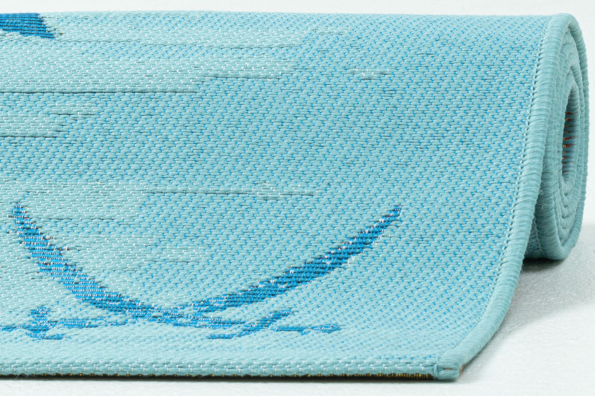 Sansibar Teppich »Rantum Beach SA-015« rechteckig 5 mm Höhe Flachgewebe, modernes Design, Motiv Fische, In- & Outdoor geeignet