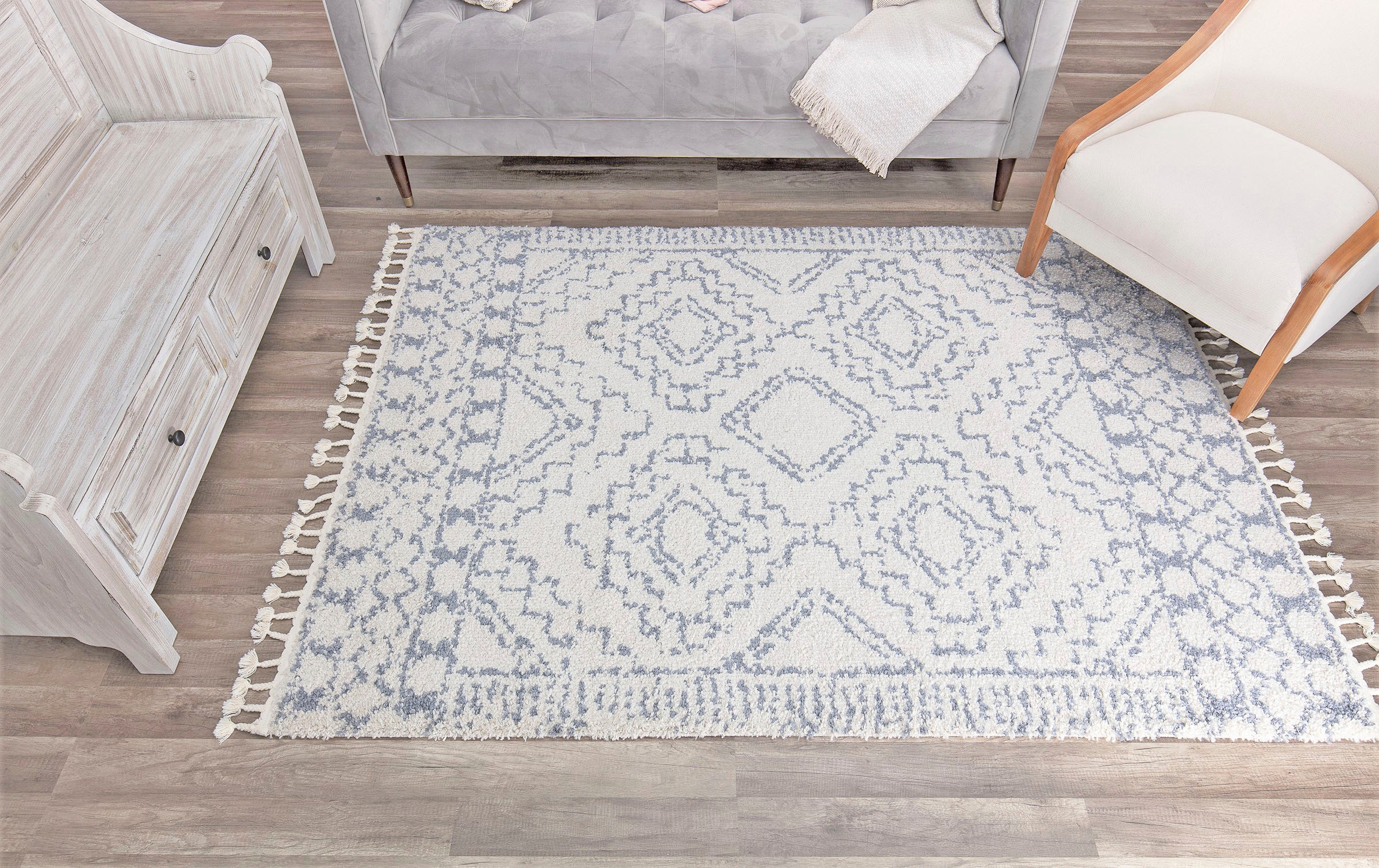 CosmoLiving by Cosmopolitan Teppich »Mason Shag Sable«, rechteckig, 32 mm Höhe, mit Fransen, Wohnzimmer