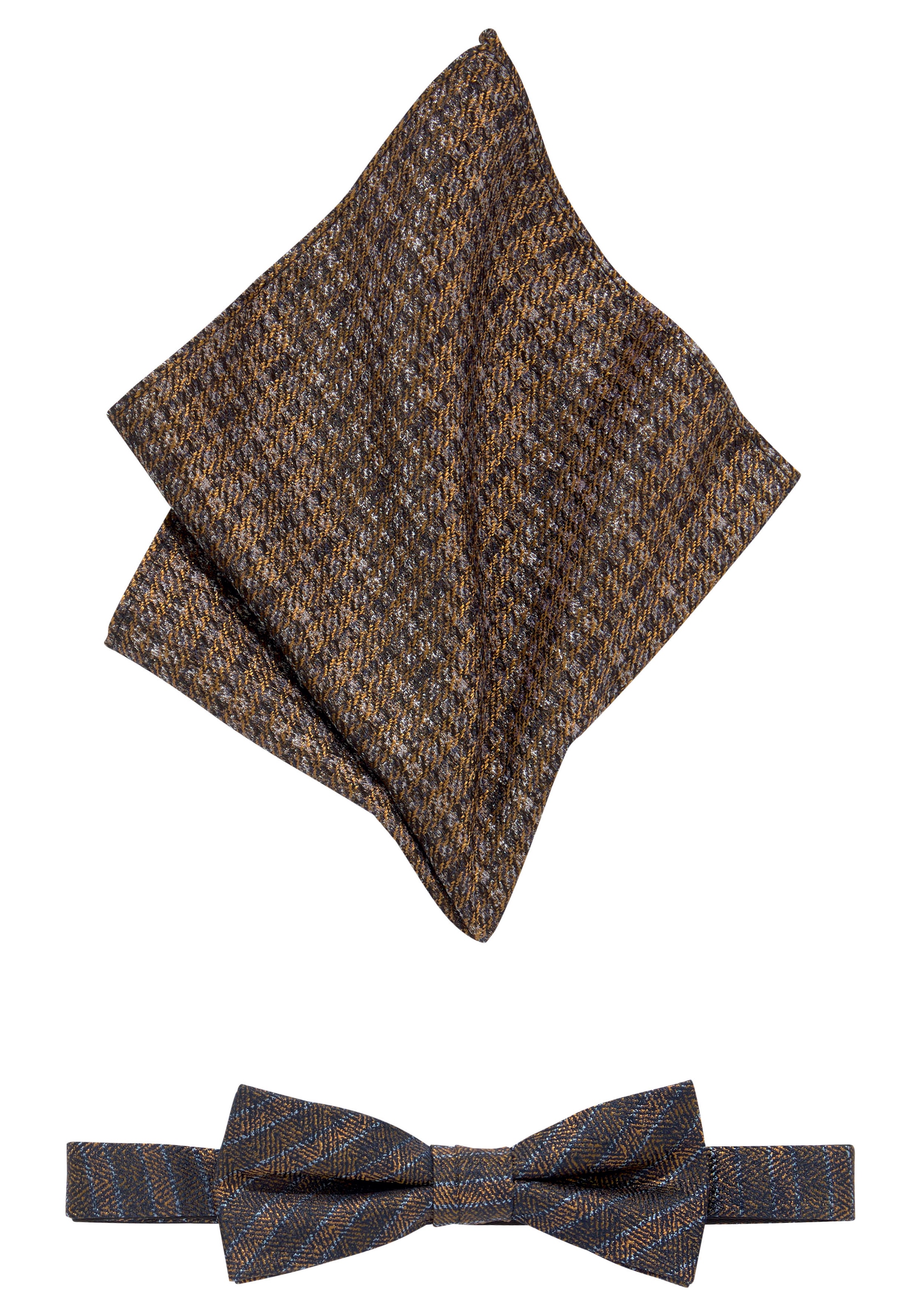 Monti Herren Fliege 2 Stk. tlg. Seiden-Viskosemischung für den außergewöhnlichen Anlass in einer Box in gelb