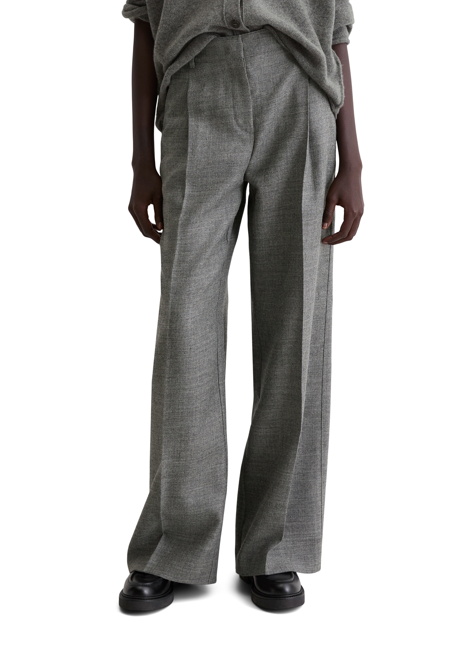 Marc O'Polo Anzughose »weit aus italienischem Woll-Twill«  mit Bund- und Bügelfalte, mittlere Bundhöhe