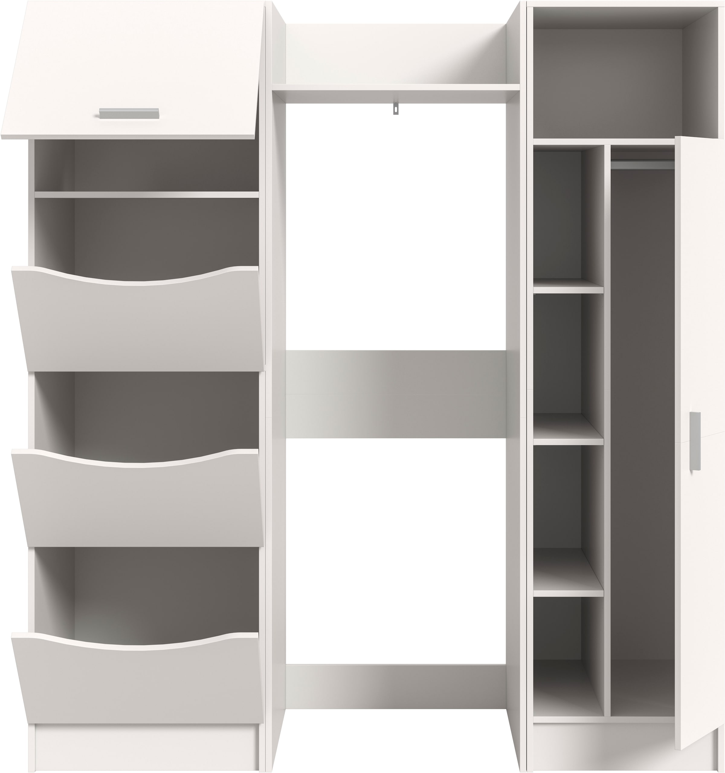 welltime Badmöbel-Set »FALAS, TOPSELLER!, 3-teilig, Hauswirtschaftsraum Set, Breite 176 cm« Set, 1x Wäscheschrank, 1x Waschmaschinenumbauschrank, 1x Mehrzweckschrank, 3 Stk. tlg.