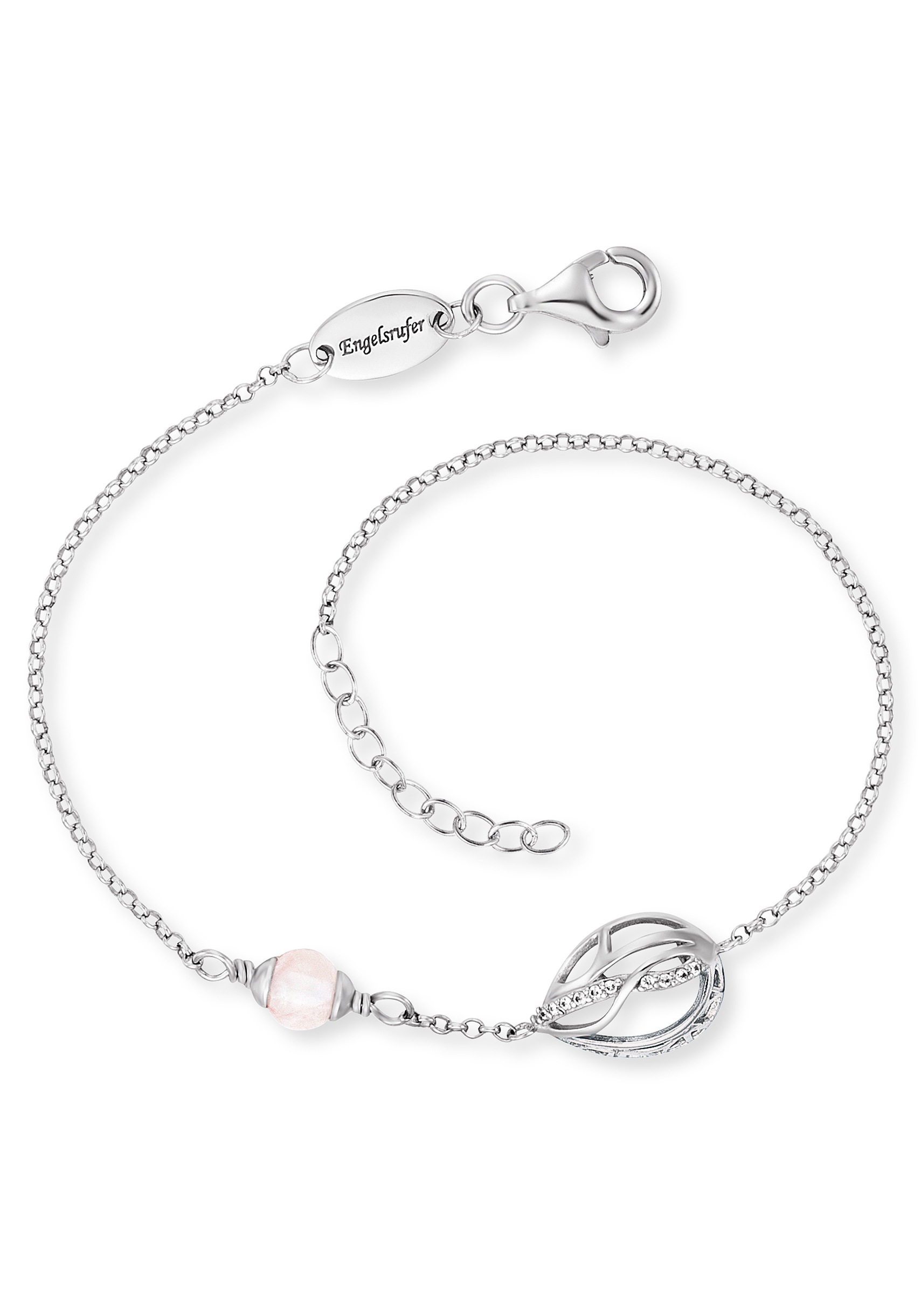 Engelsrufer Armband »Himmelsträne mit Lebensblume, ERB-TEARLIFL-RQ-ZI«, mit Rosenquarz und Zirkonia (synth.)