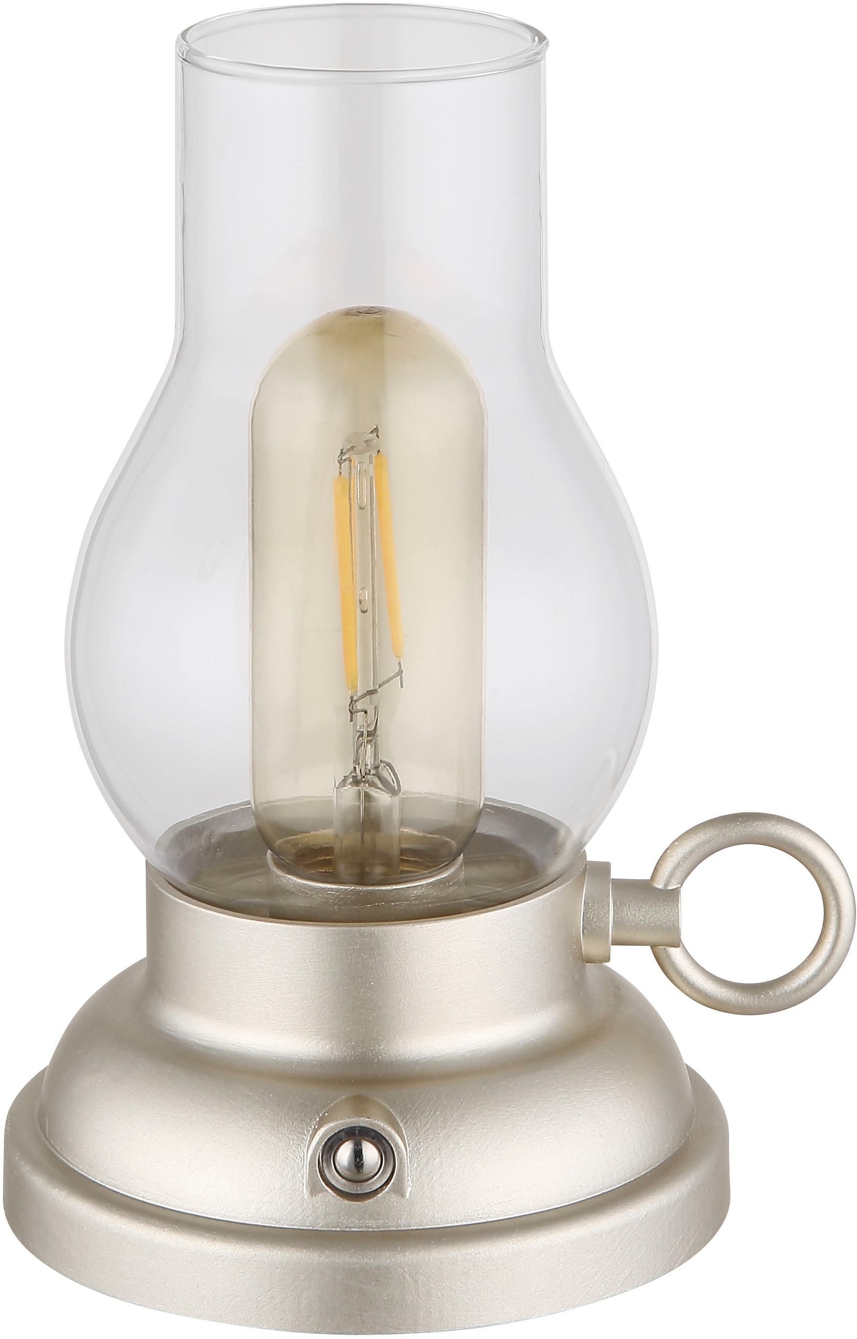 GLOBO LIGHTING LED Tischleuchte »PETRO« LED-Modul 1 Stk. Warmweiß Akkutischleuchte, mobile Leuchte, Petroleumlampen-Design