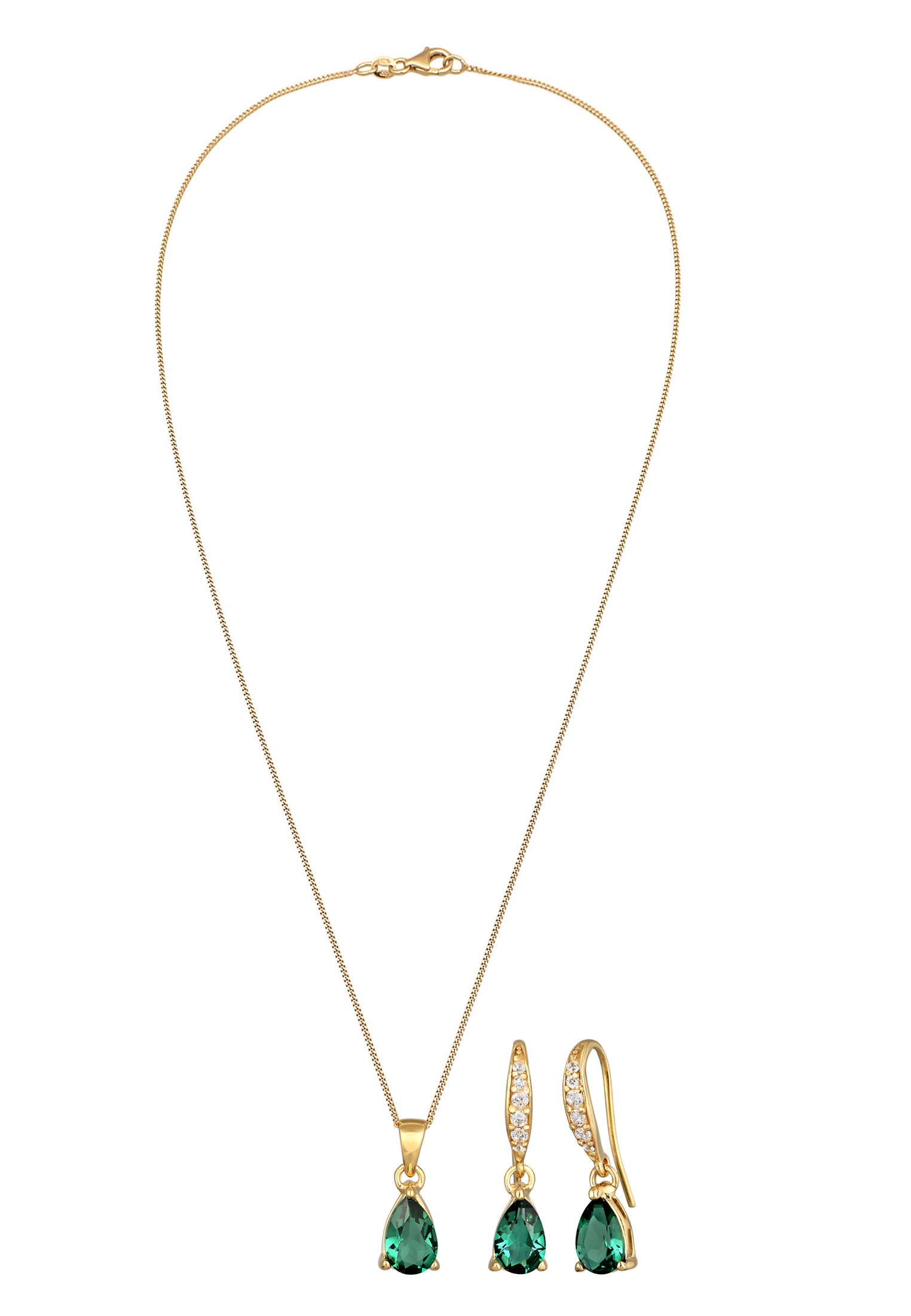 Elli Ohrring und Ketten Set »Schmuckset Kette Ohrhänger Quarz Topas 925 Silber« ()