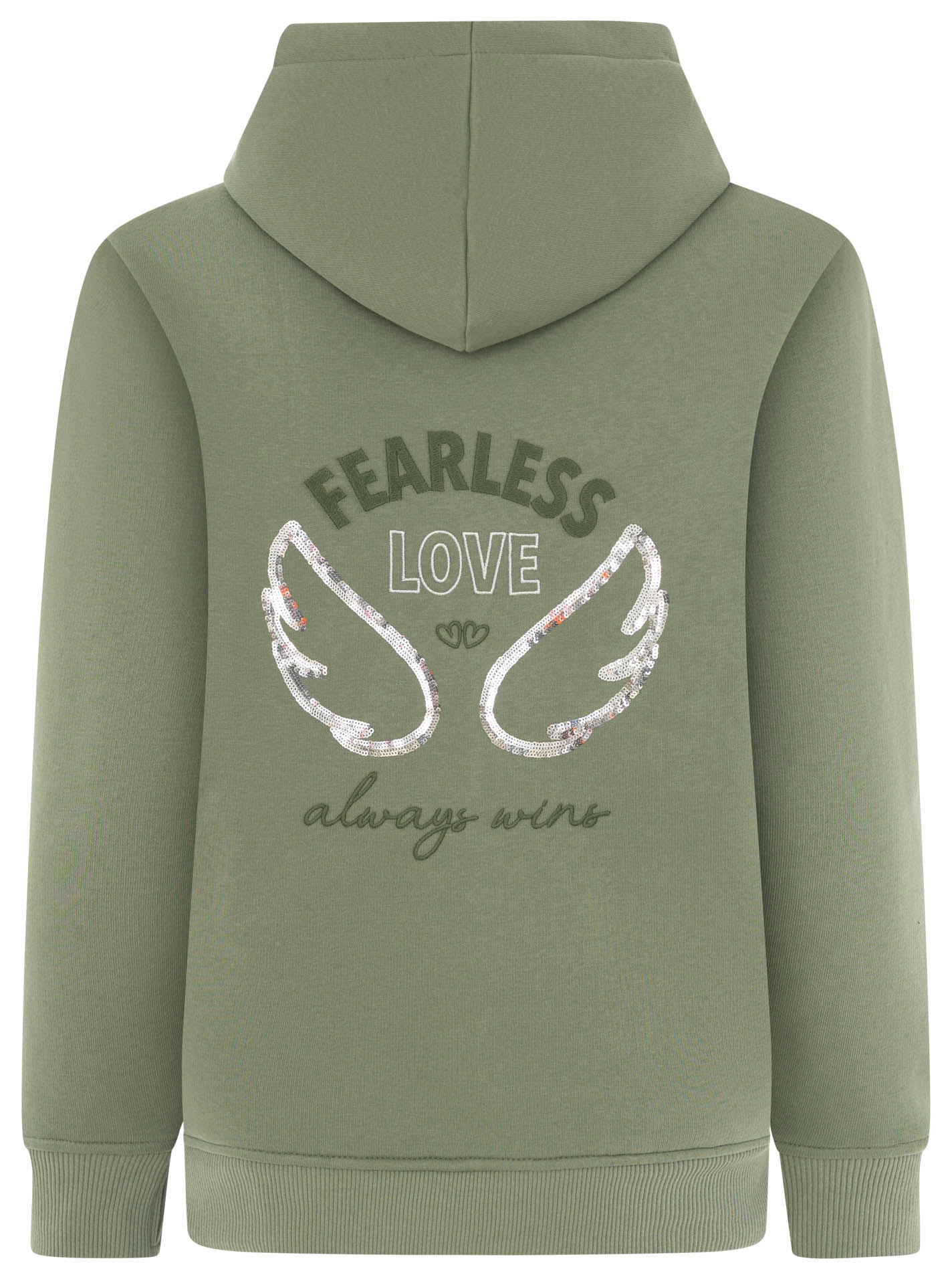 Zwillingsherz Hoodie »"Wings"«, glamouröse Stickerei mit Flügeln, Pailletten, glänzende Kordel
