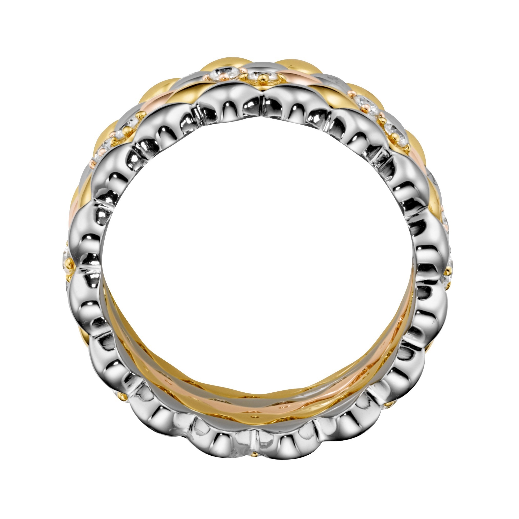 GIORGIO MARTELLO MILANO Silberring »Ring 5-teilig mit Zirkonia, tricolor, Silber 925«