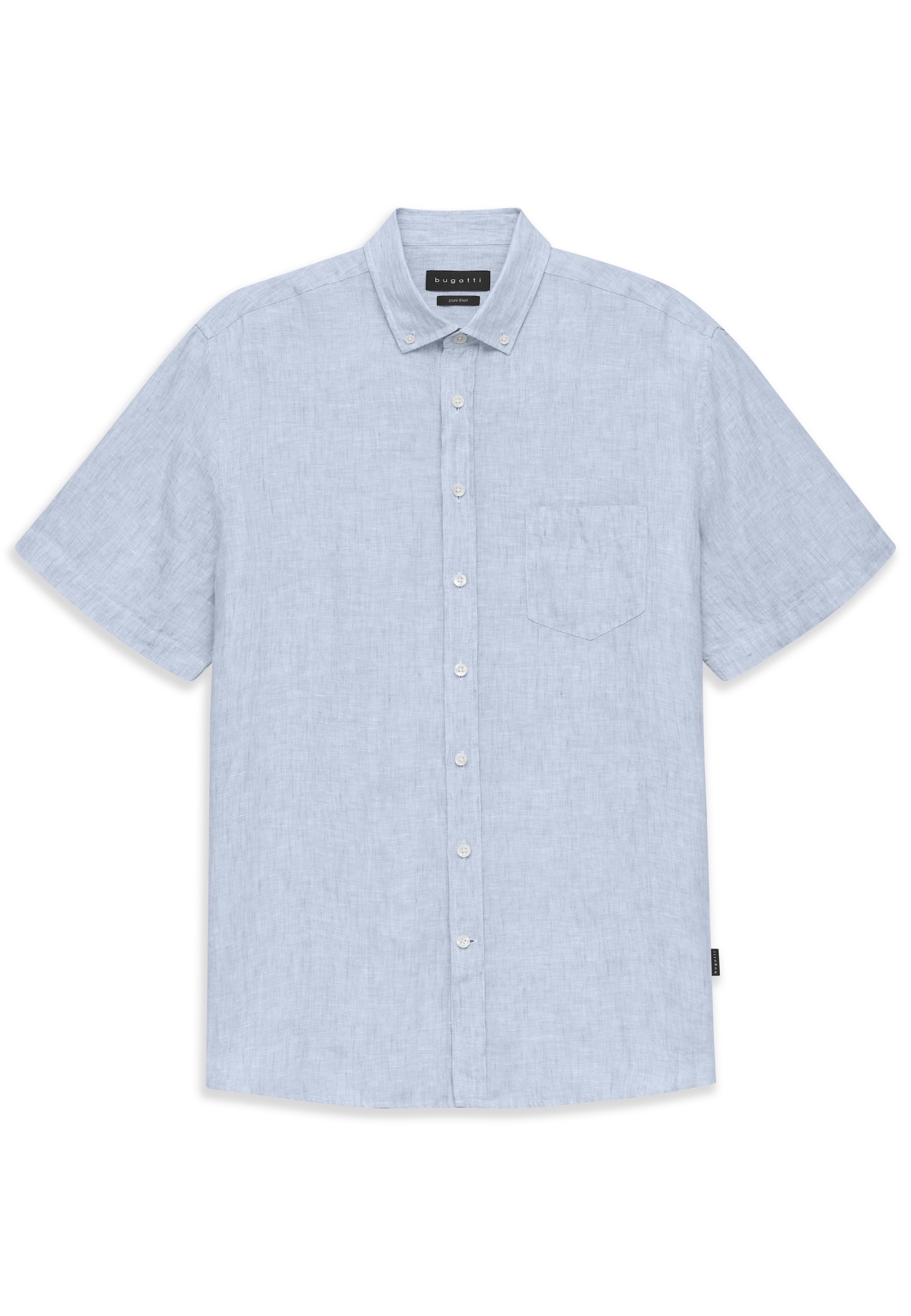 bugatti Kurzarmhemd Modern Fit aus Leinen mit Button-Down-Kragen