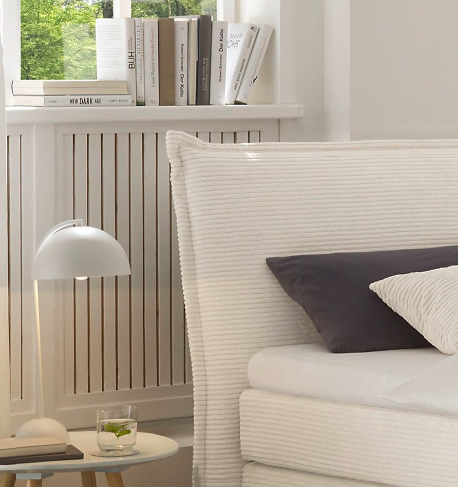 hapo Boxspringbett »Hana, in verschiedenen Breiten und Härtegraden erhältlich« Bett mit samtartigem Stoff bezogen, inkl. Topper