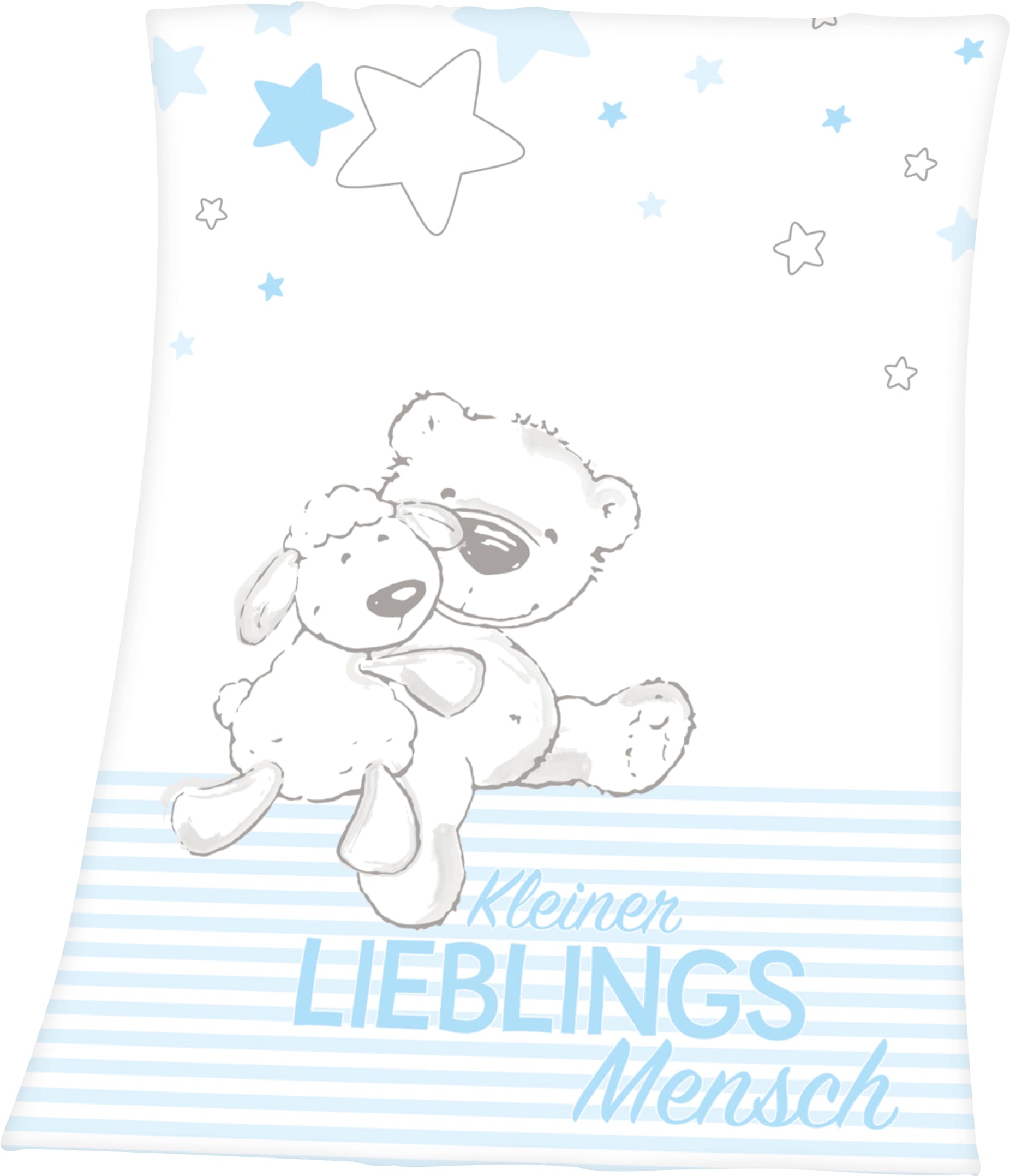 Babydecke »Kleiner Lieblingsmensch«, mit tollem Motiv und Schriftzug, Kuscheldecke