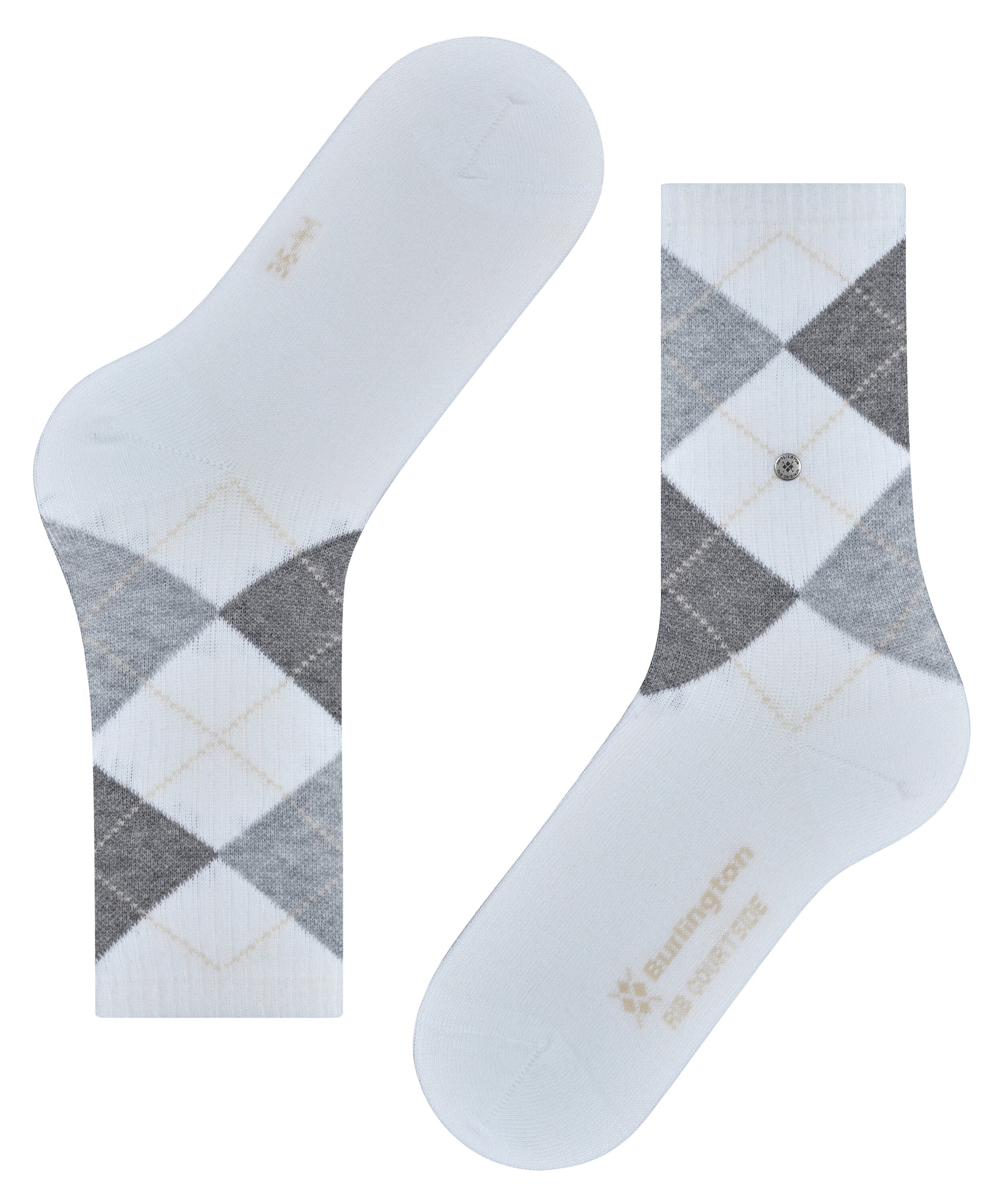 Burlington Socken »Rib Courtside« Einheitsgröße 40-46, Argyle-Muster, feine Rippenstruktur