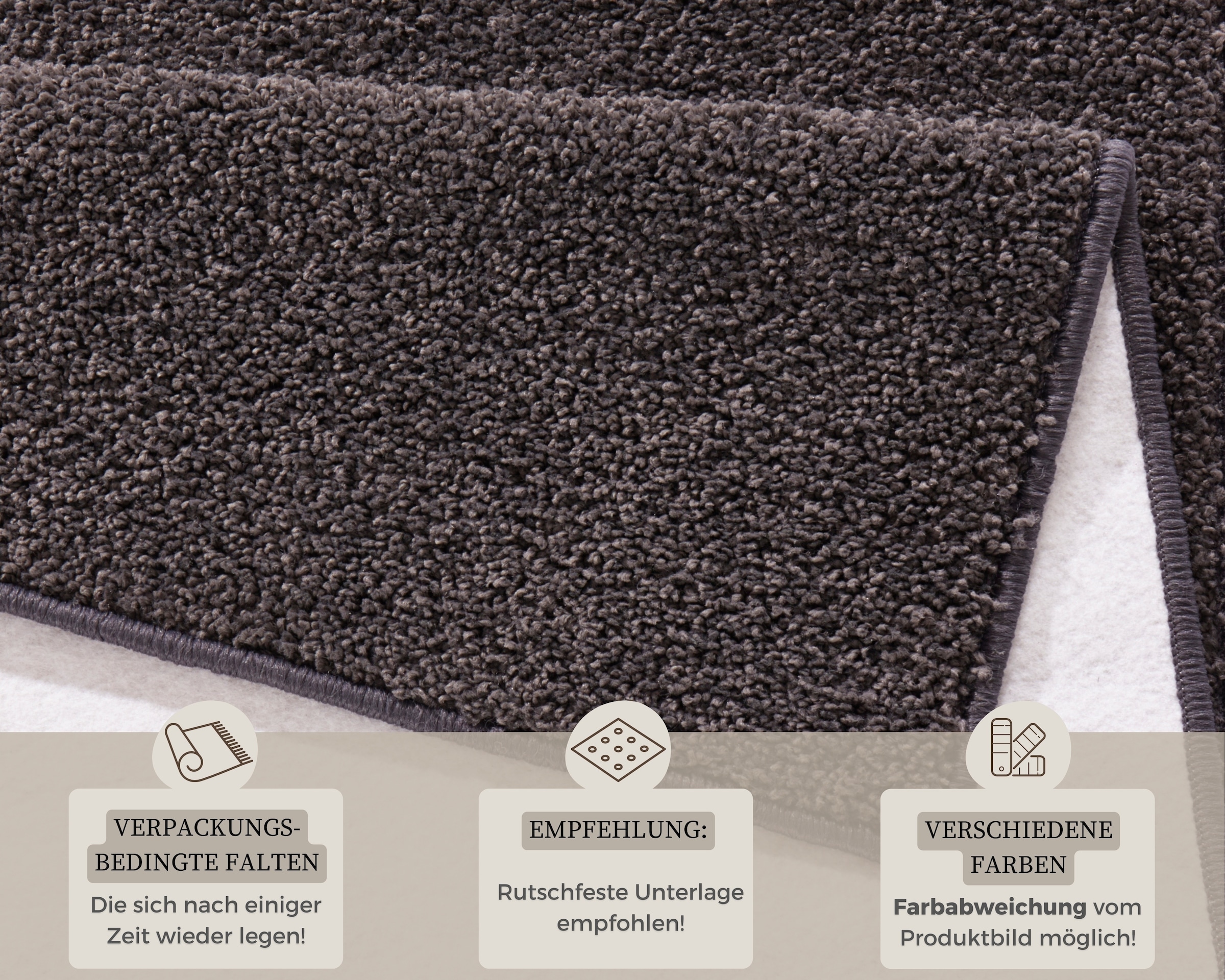 HANSE Home Teppich »Pure 100  Kurzflor« rechteckig 13 mm Höhe Kurzflor, uni, umkettelt, Läufer, Wohnzimmer, Kinderzimmer, Flur