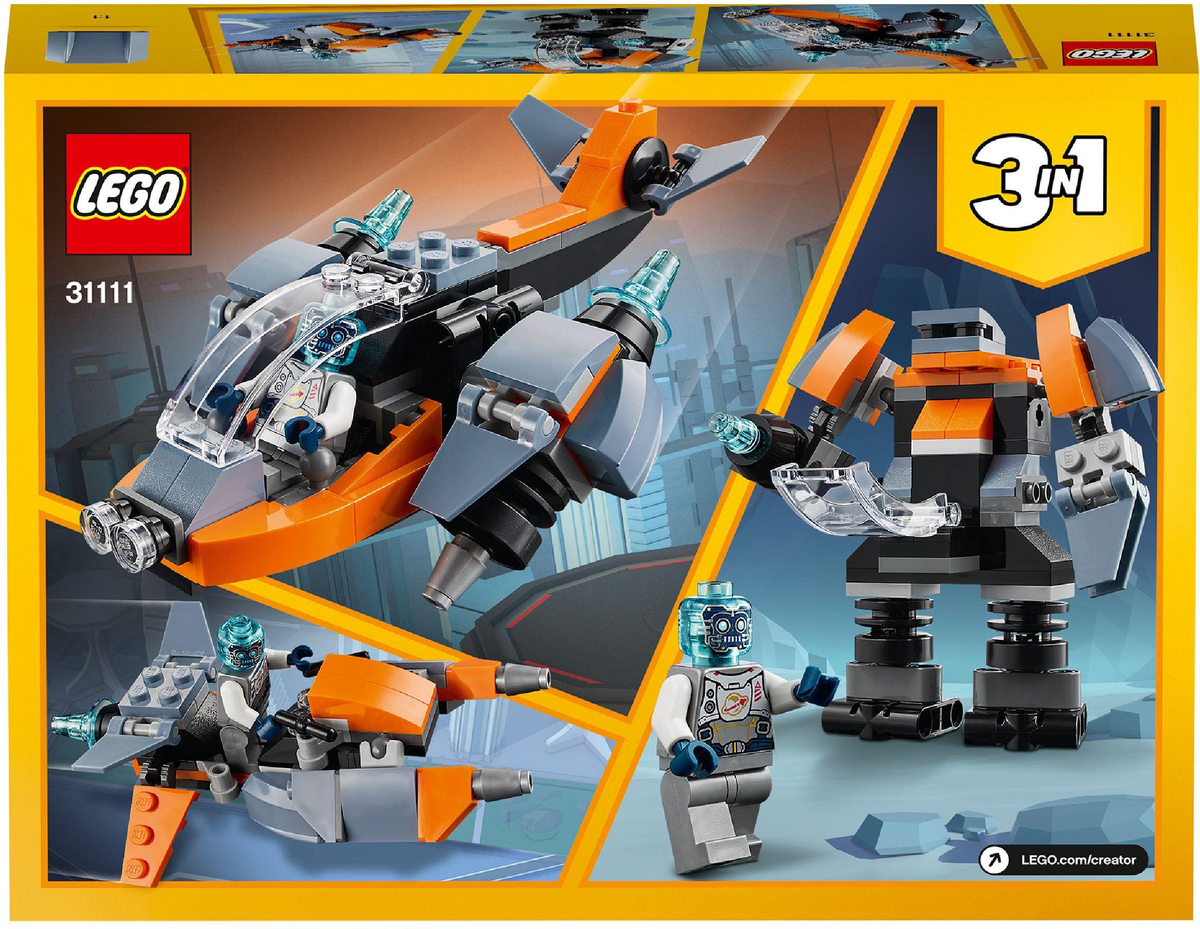 LEGO® Konstruktionsspielsteine »Cyber-Drohne (31111), LEGO® Creator 3in1«, (113 St.), Made in Europe