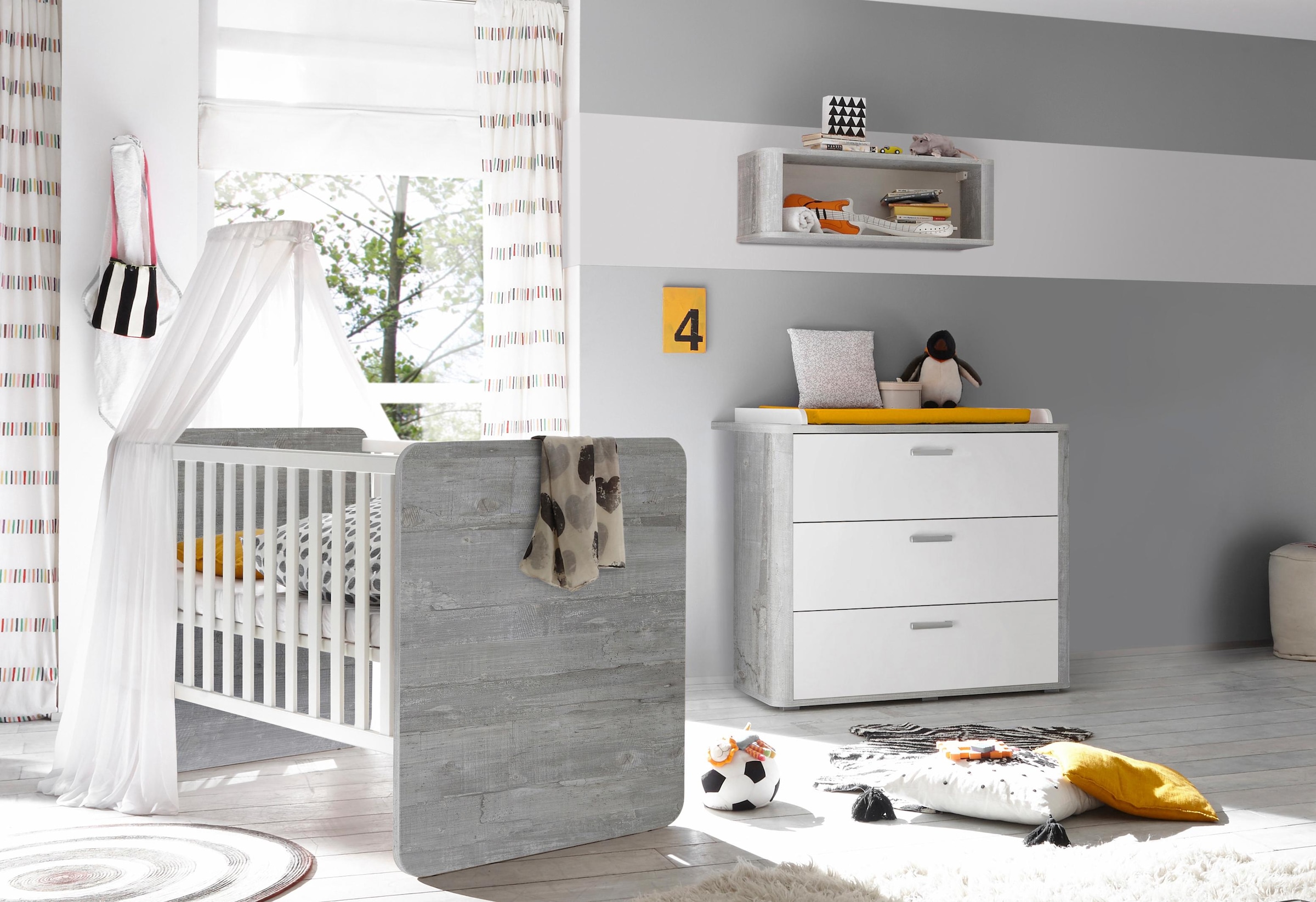 Bett, OTTO im Online Shop (Spar-Set, Wickelkommode) »Aarhus«, 2 St., Babymöbel-Set Mäusbacher