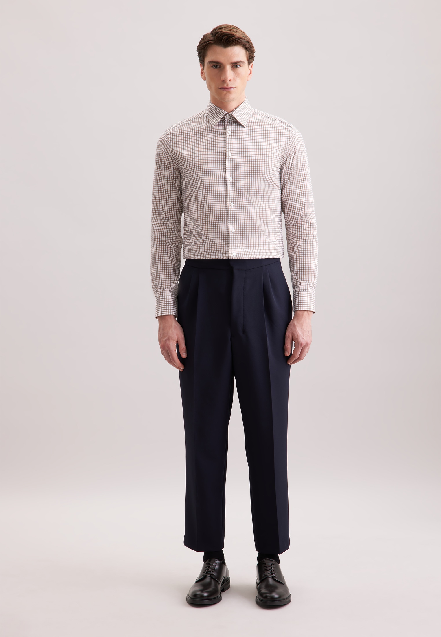 seidensticker Businesshemd »Schwarze Rose«, Shaped 1/1 Covered-Button-Down-Kragen Karo