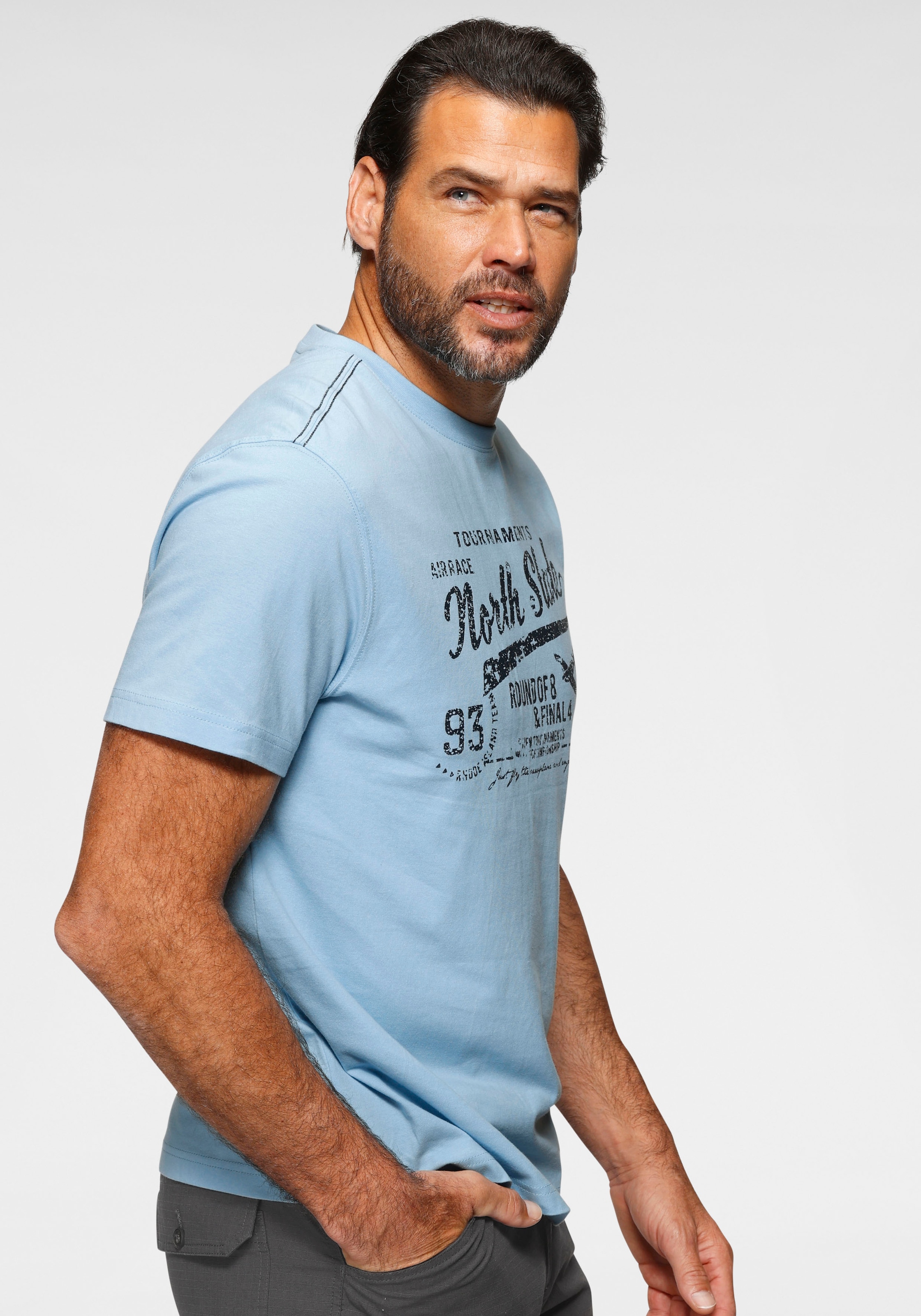 Man's World T-Shirt, Kurzarm, bedruckt, Rundhalsausschnitt, aus Single Jersey