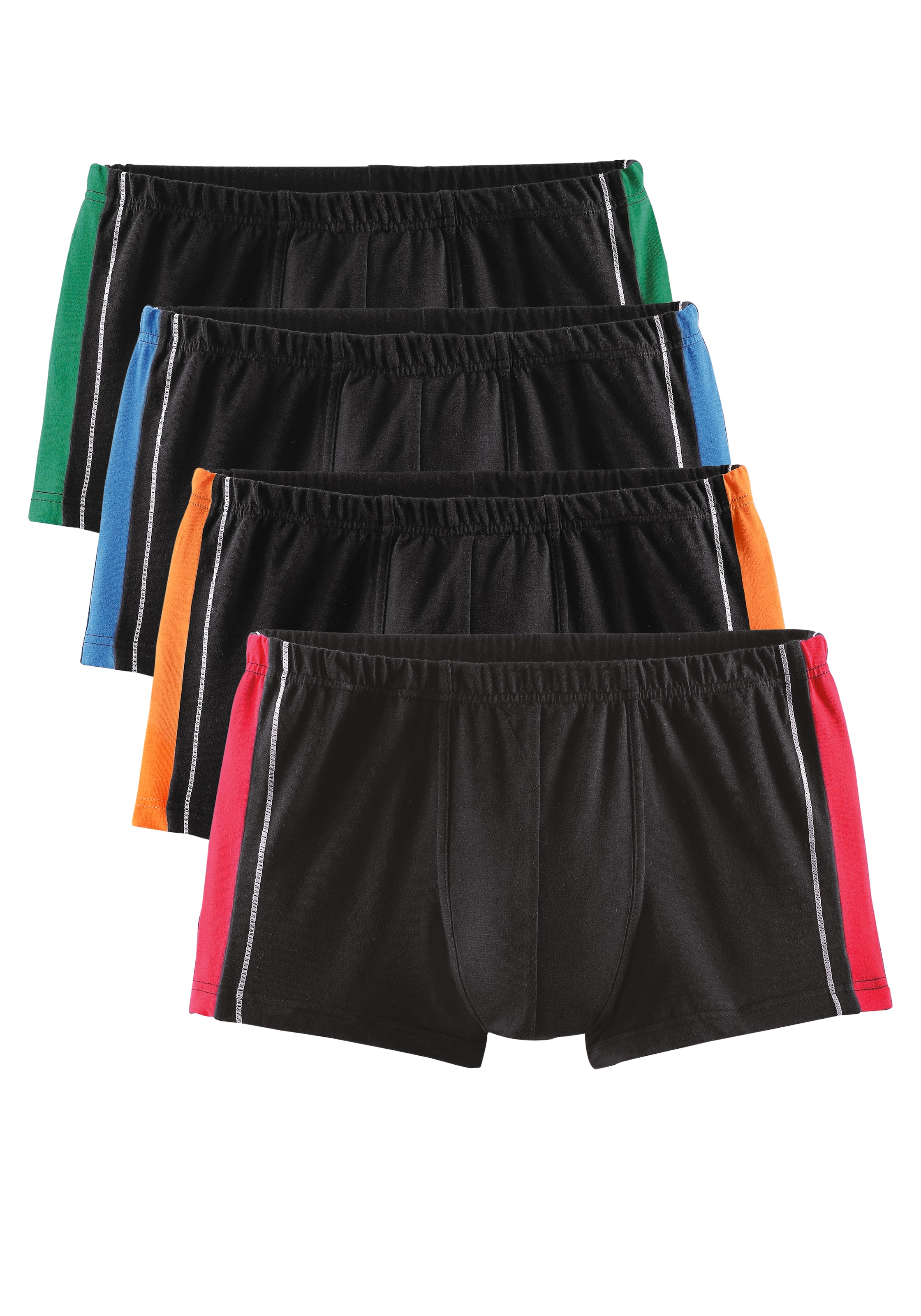 AUTHENTIC UNDERWEAR Boxer »Boxershorts für Herren« Packung, 4 Stk. mit kontrastfarbigen Streifen seitlich