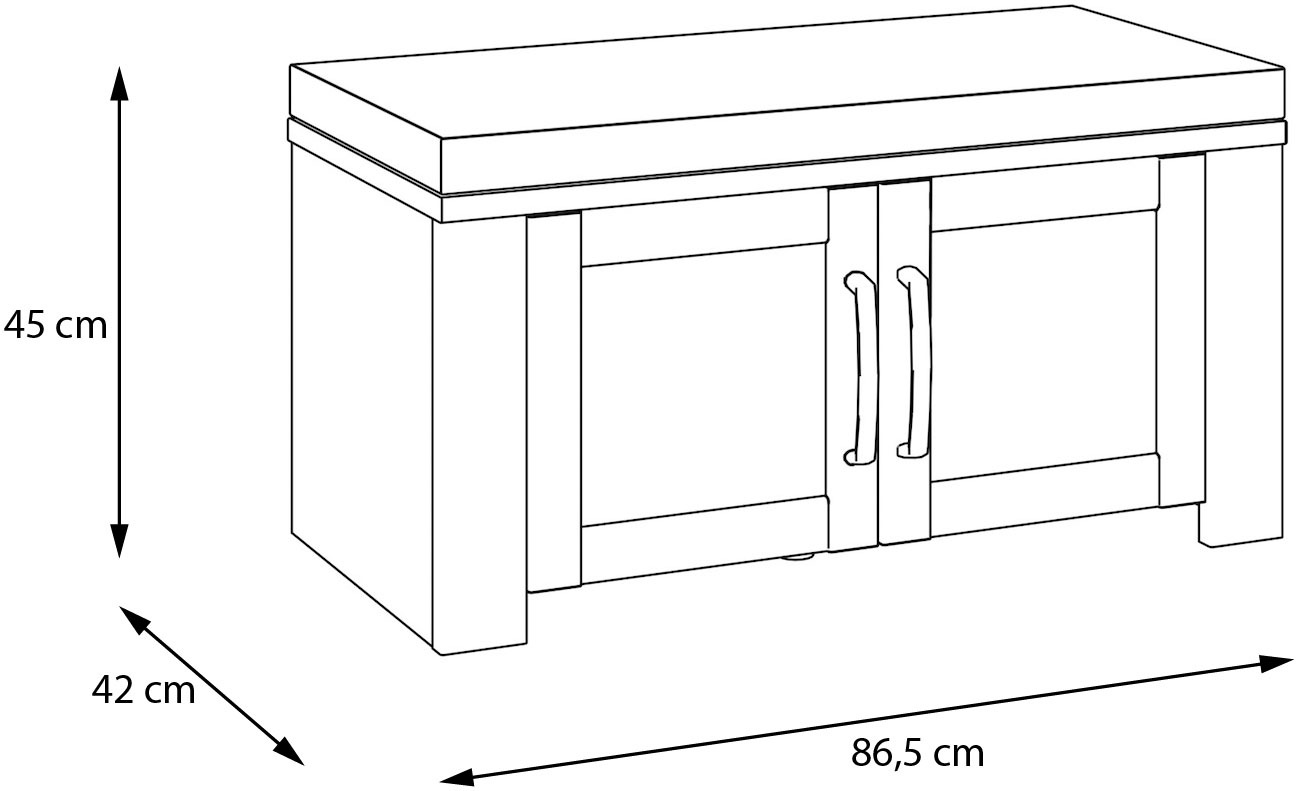 FORTE Polsterbank »Bohol, Garderobenbank mit Sitzpolster, Stauraum« B/H/T 86,5/45/42cm