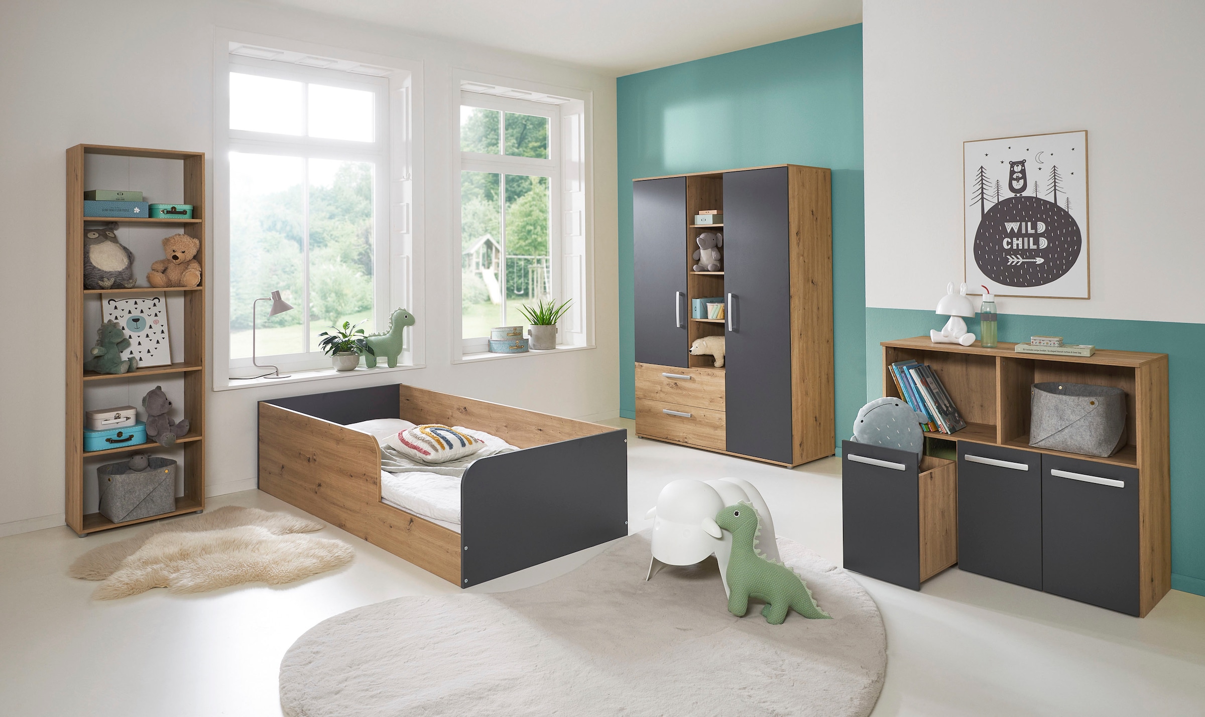 arthur berndt Jugendzimmer-Set »Kinderzimmer »Alessio« Set 4-teilig« Set, 4 Stk. tlg. Modernes Kleinkinderzimmer - Set