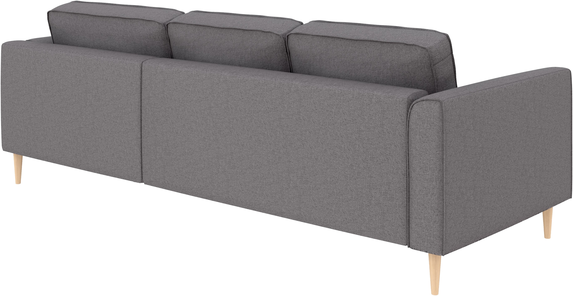 Home affaire Ecksofa »Booster, whlw. mit Schlaffunktion & Bettkasten, Fuß Buche lackiert« Recamiere beidseitig montierbar, L-Form, in Cord & Struktur, B: 232 cm