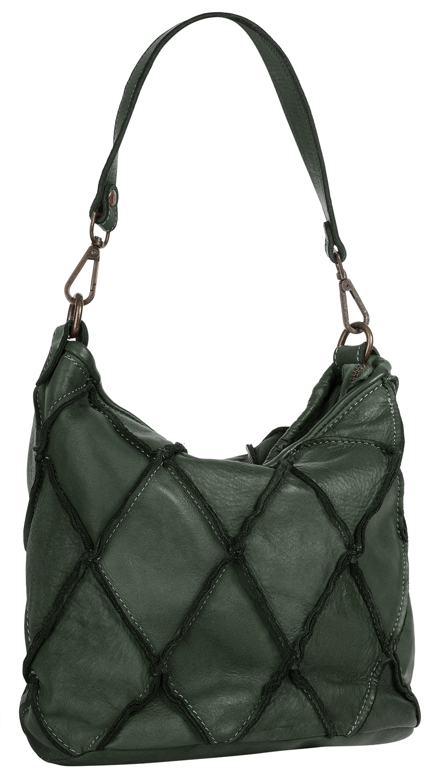 Samantha Look Henkeltasche echt Leder, Made in Italy