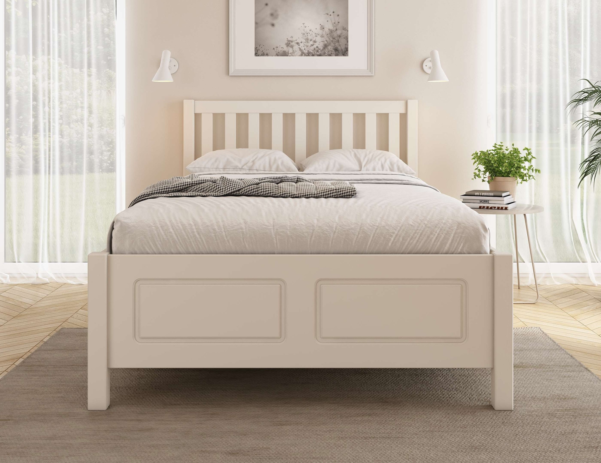 OTTO home Stauraumbett »Synnra, Stauraumbett, 4 Schubladen, Made in EU, Landhausstil« FSC® zertifiziert, Kassettenfront, Stauraumlösung und Komfort